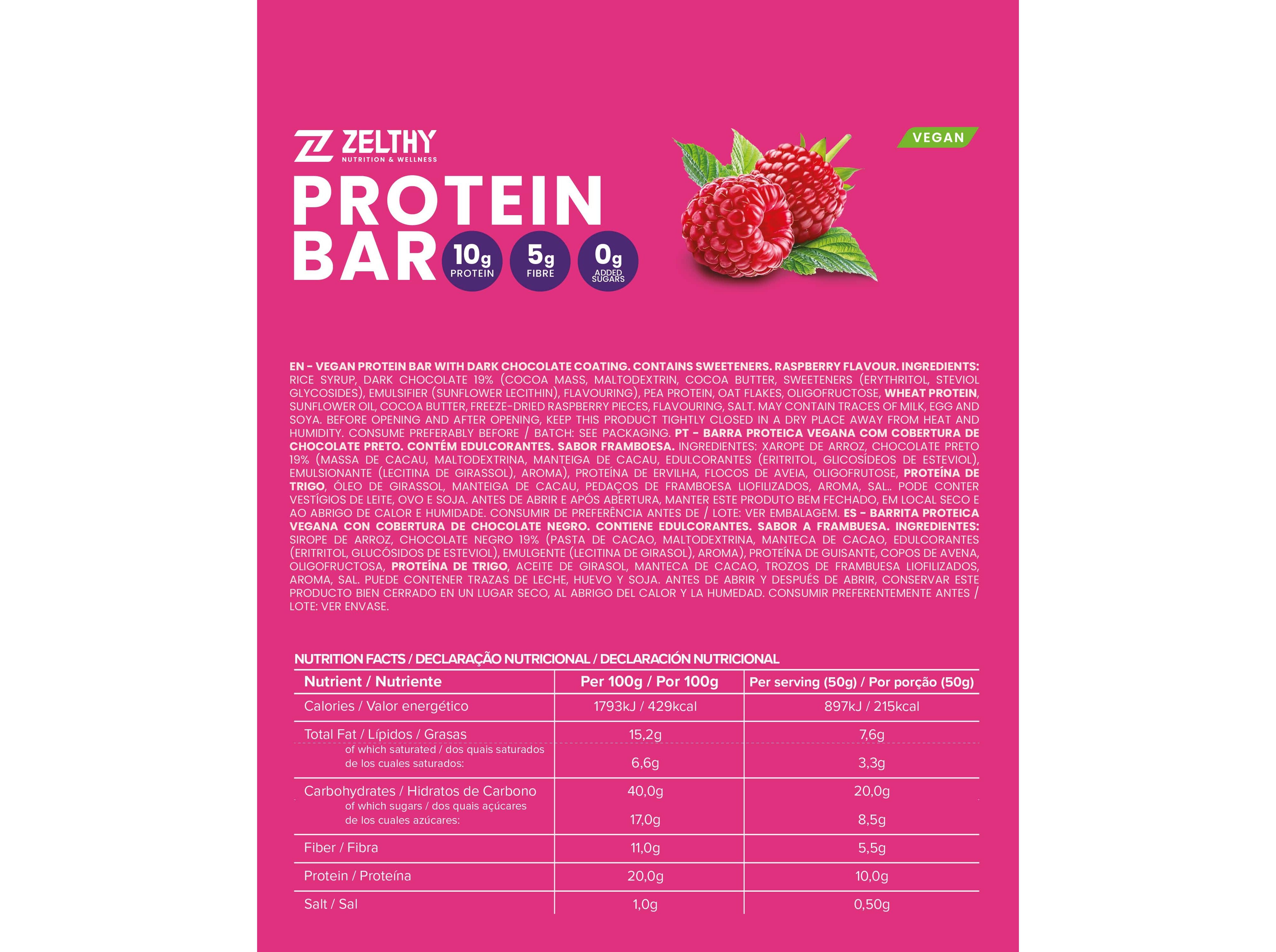 BARRAS PROTEINA ZELTHY FRAMBOESA 50GR image number 1