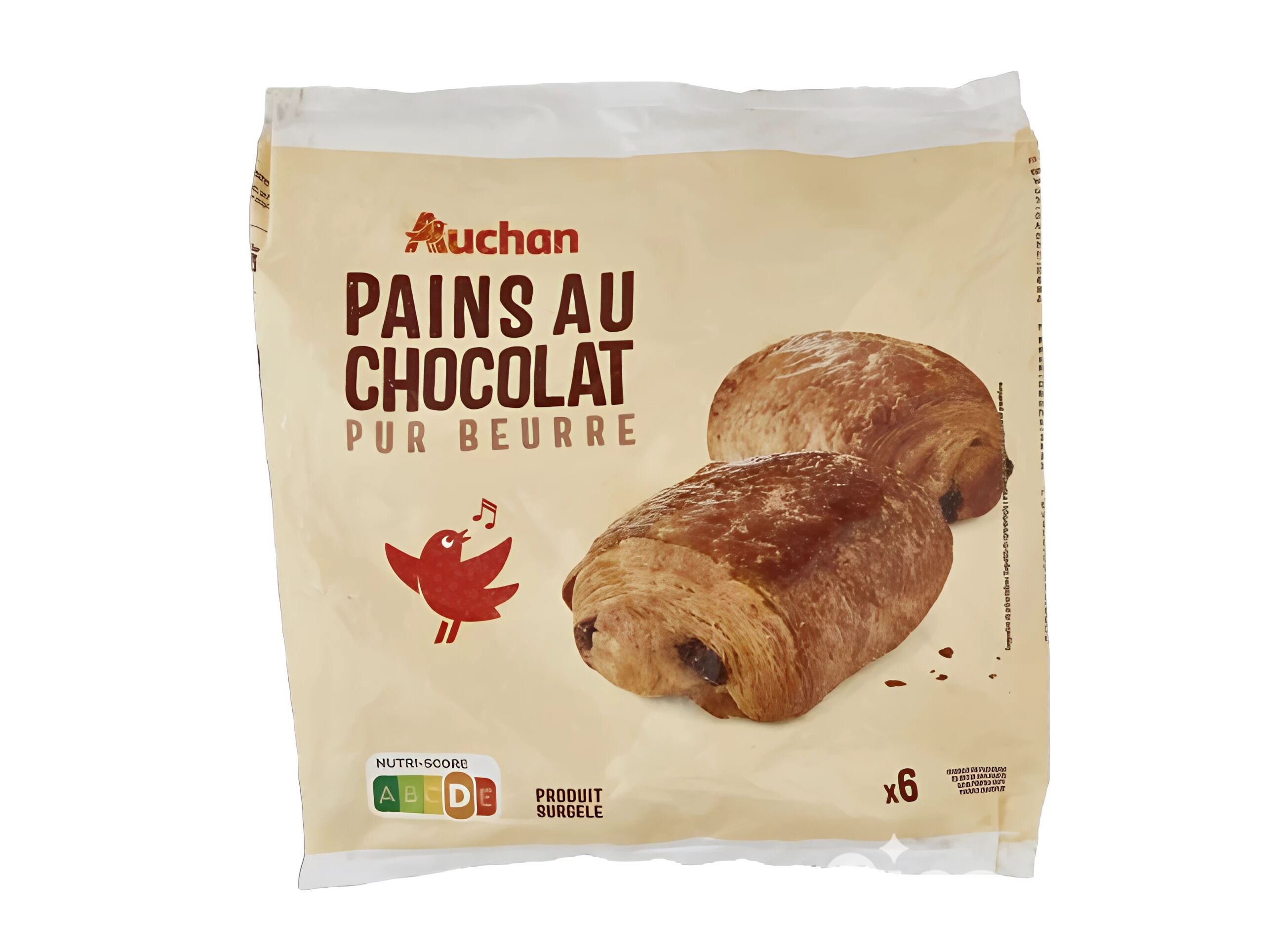 P&Atilde;O CHOCOLATE AUCHAN COM MANTEIGA PURA 6UN 400G image number 0