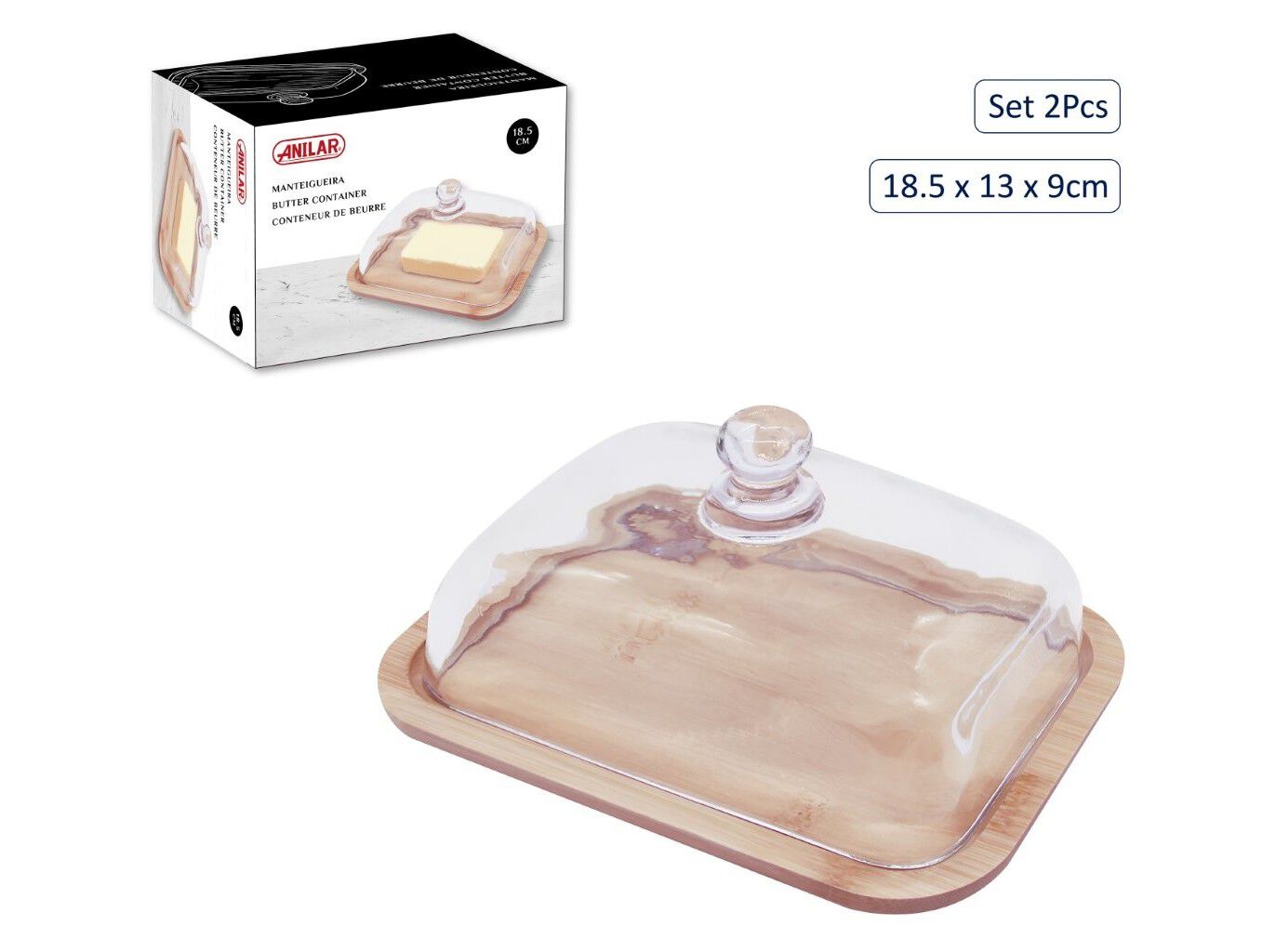 MANTEIGUEIRA COM TAMPA ANILAR 18.5X3X9CM