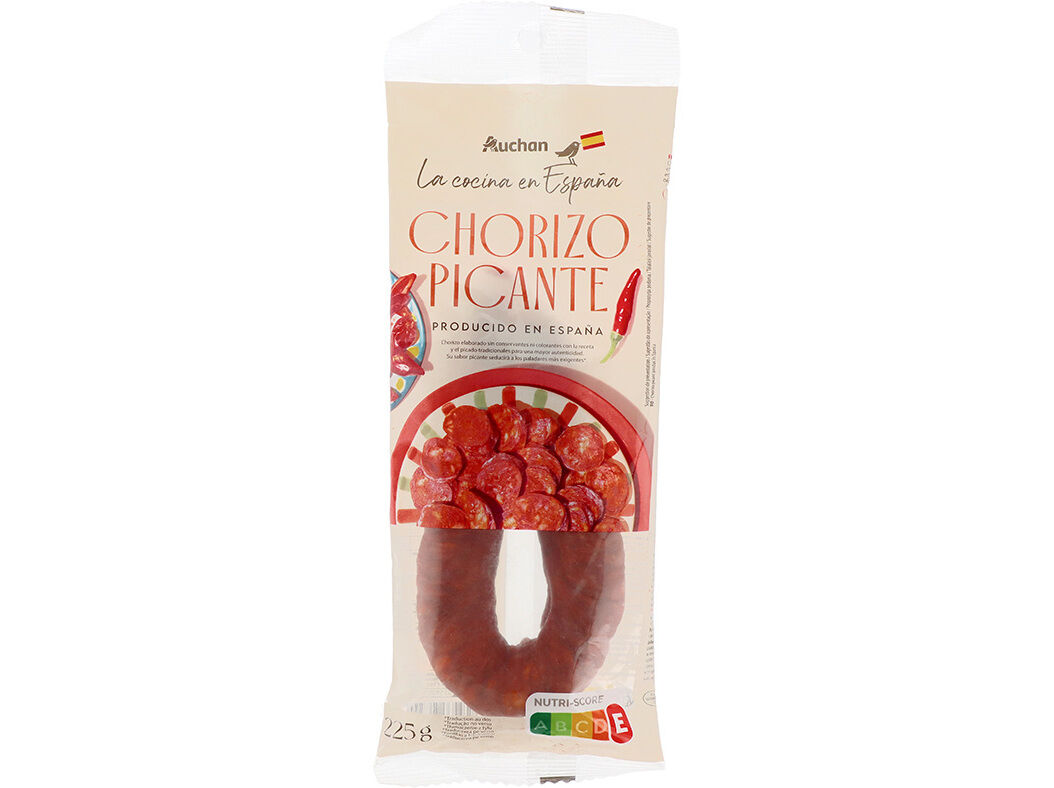 CHOURI&Ccedil;O PICANTE AUCHAN &Agrave; MESA EM ESPANHA 225G image number 0