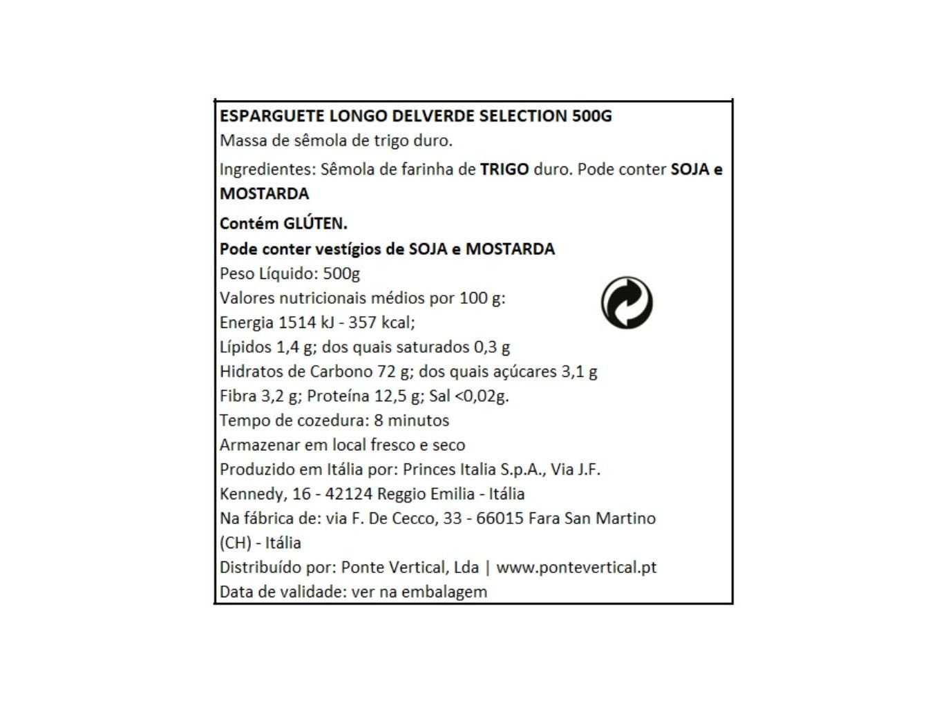 ESPARGUETE DELVERDE LONGO 500G image number 1