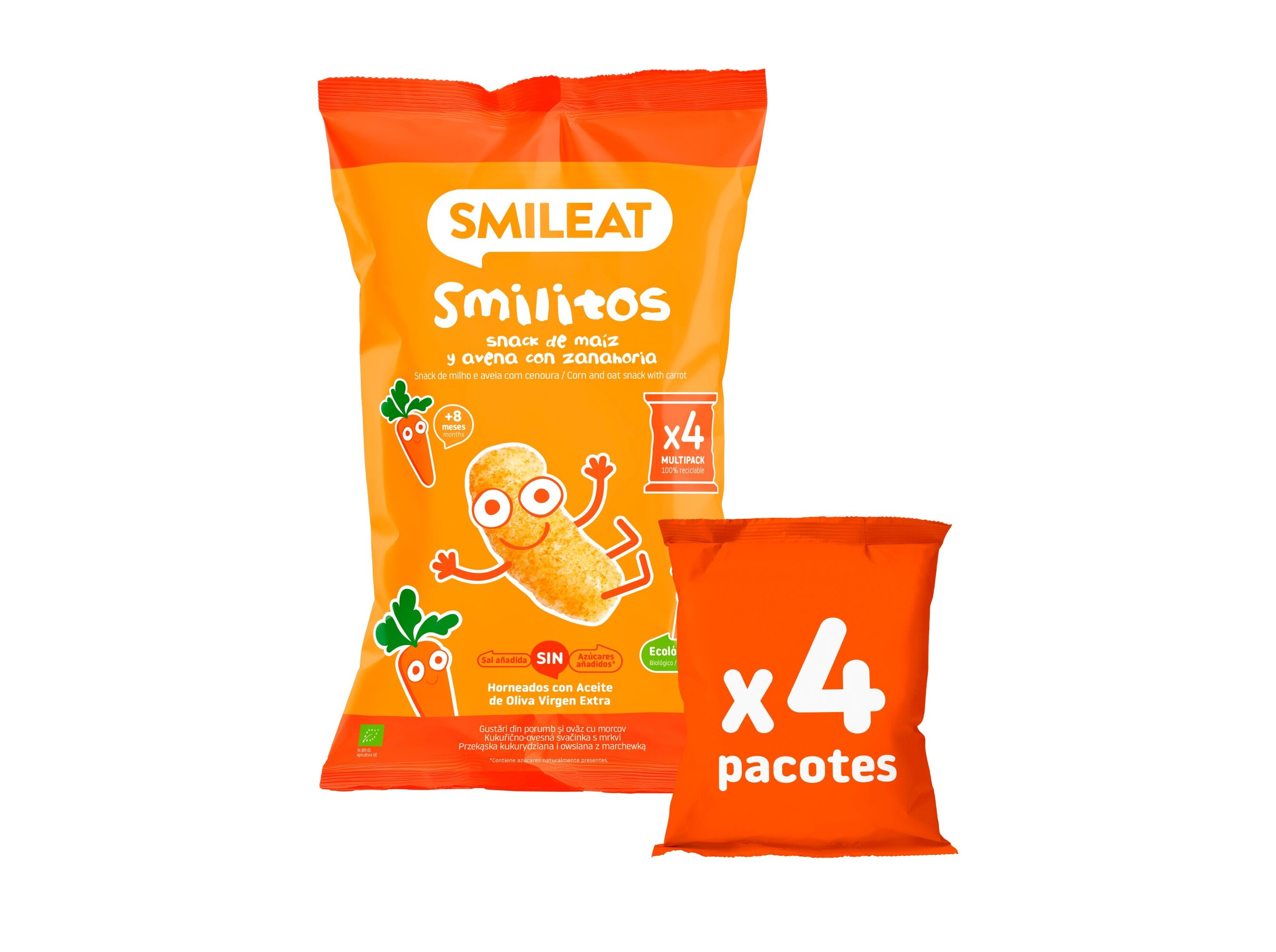 SNACKS SMILEAT BIO MILHO AVEIA CENOURA 4X12G image number 2