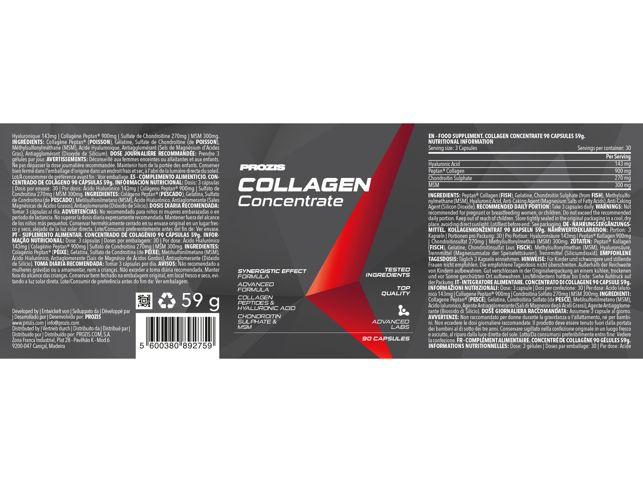 SUPLEMENTO PROZIS COLAG&Eacute;NIO CONCENTRADO 90 CAPS image number 1