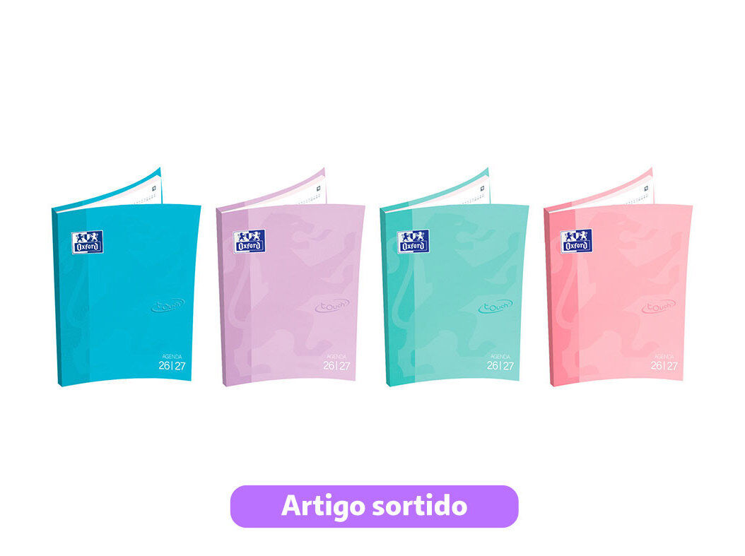 AGENDA ESCOLAR OXFORD TOUCH PASTEL 2026/2027 CORES SORTIDAS