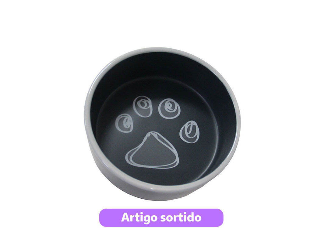 COMEDOURO CER&Acirc;MICA AUCHAN 16CM CORES SORTIDAS