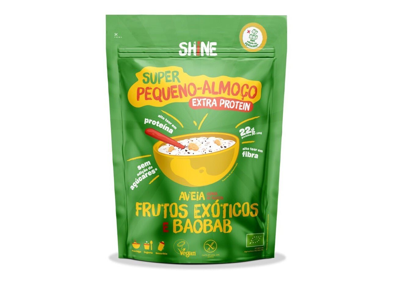 MIX PEQUENO ALMO&Ccedil;O AVEIA SHINE FRUTOS EXOTICOS E BAOBAD EXTRA PROTAIN BIO 300G image number 0