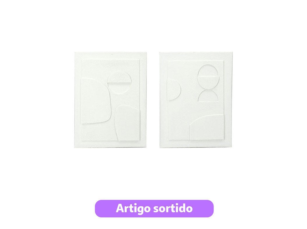 TELA DECORATIVA ACTUEL 3D BRANCO/BEGE 30X40CM MODELOS SORTIDOS