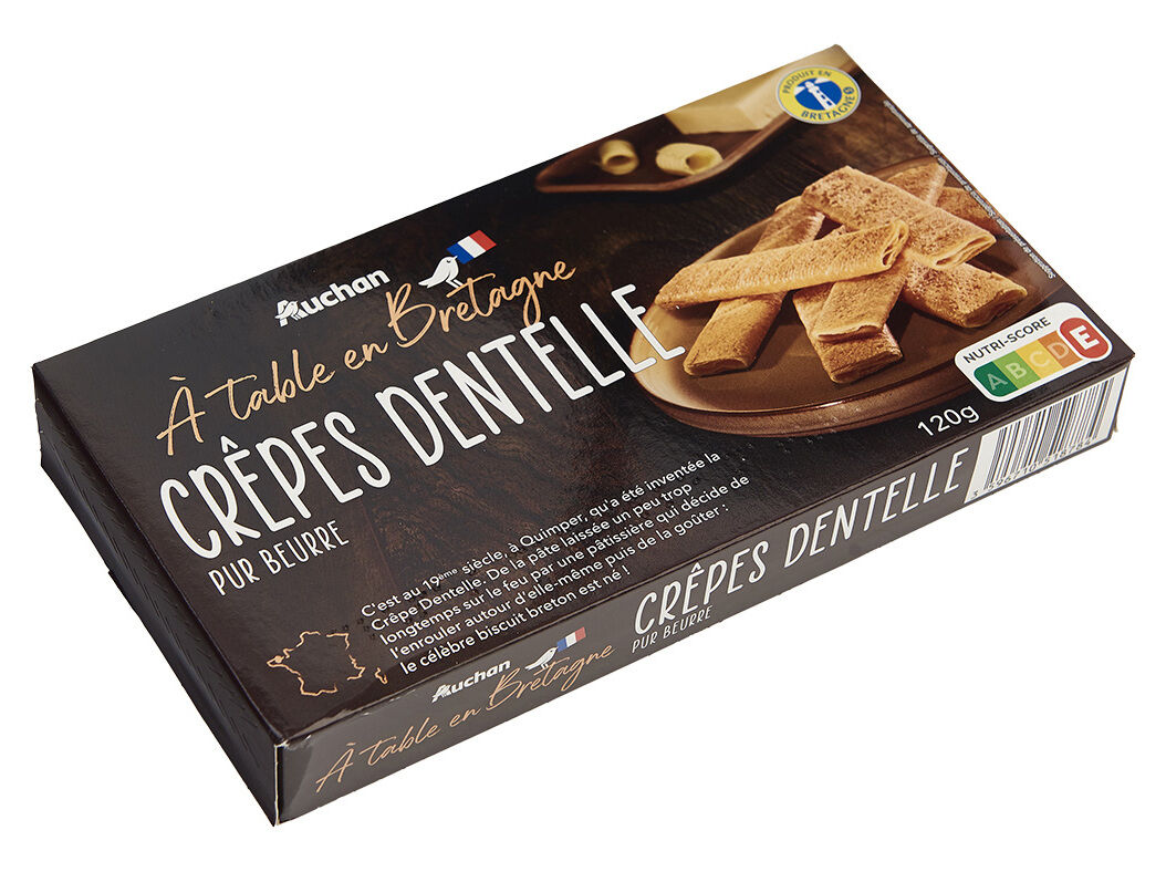 BOLACHA AUCHAN CREPE DENTELLE &Agrave; MESA EM FRAN&Ccedil;A 120G image number 0