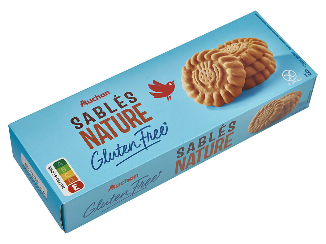 BOLACHAS AUCHAN SEM GL&Uacute;TEN SABL&Eacute;S NATURE 200 G image number 0