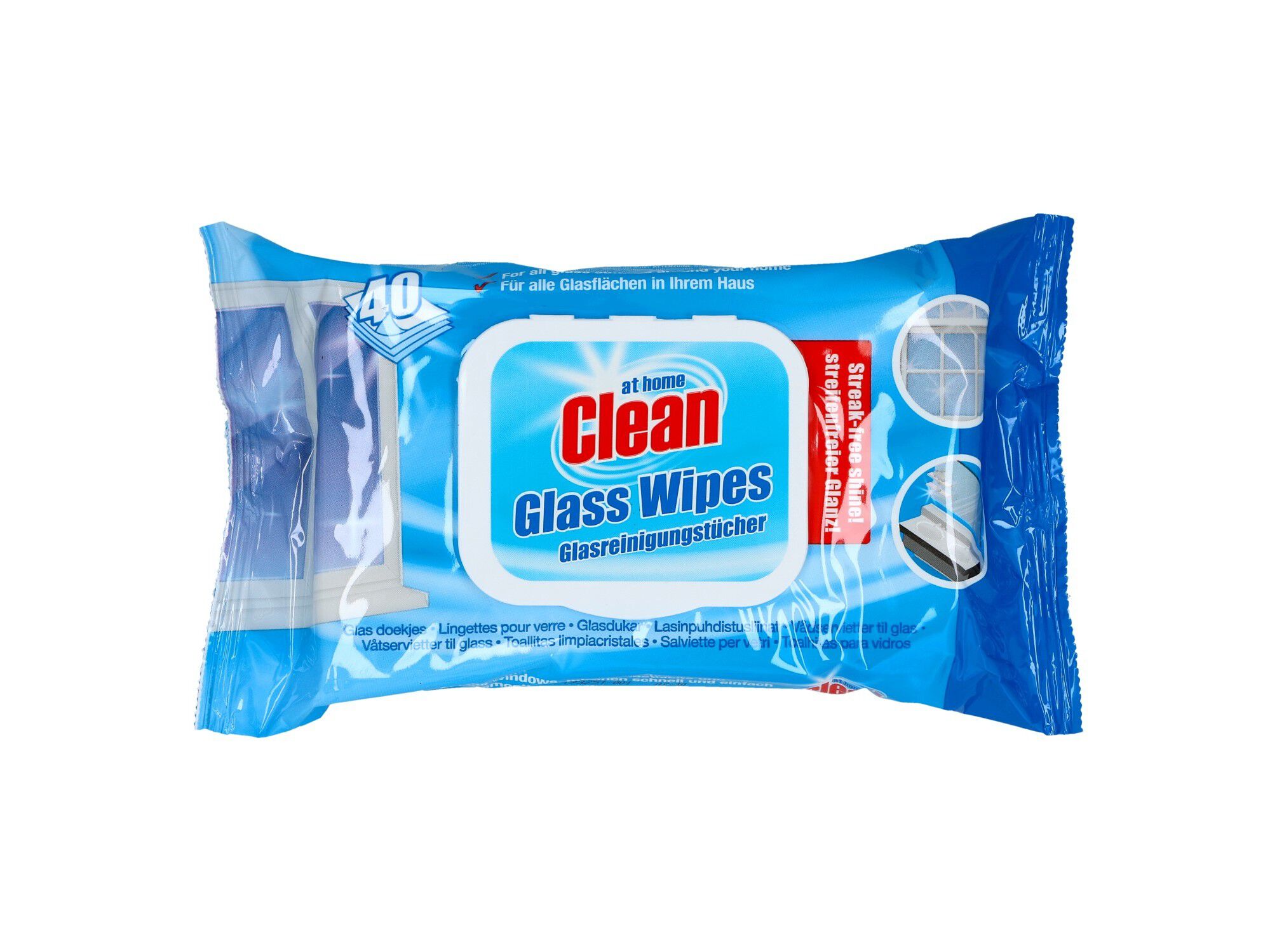 TOALHITAS LIMPA VIDROS AT HOME 40UN image number 0