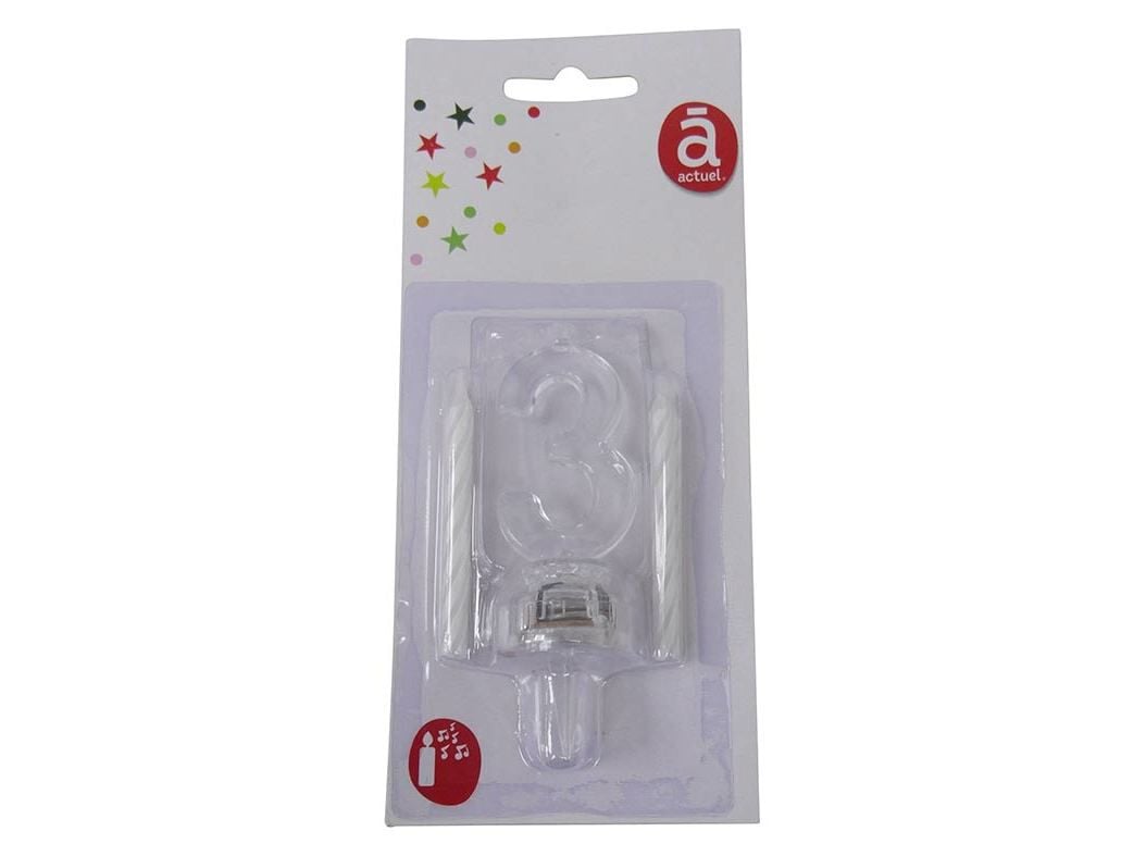 VELA ANIVERS&Aacute;RIO N&ordm;3 ACTUEL FLASH + 4 VELAS BR image number 0