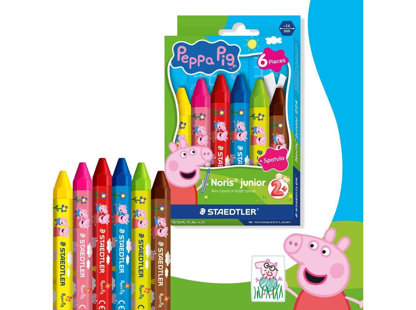L&Aacute;PIS CERA STAEDTLER PEPPA PIG 6 UNIDADES image number 1
