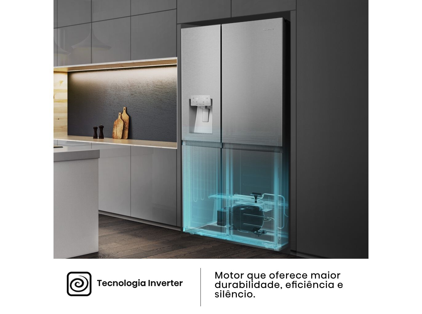FRIGOR&Iacute;FICO AMERICANO HISENSE RS818N4TIE1 (NO FROST E 179CM 632L LOOK INOX) image number 12