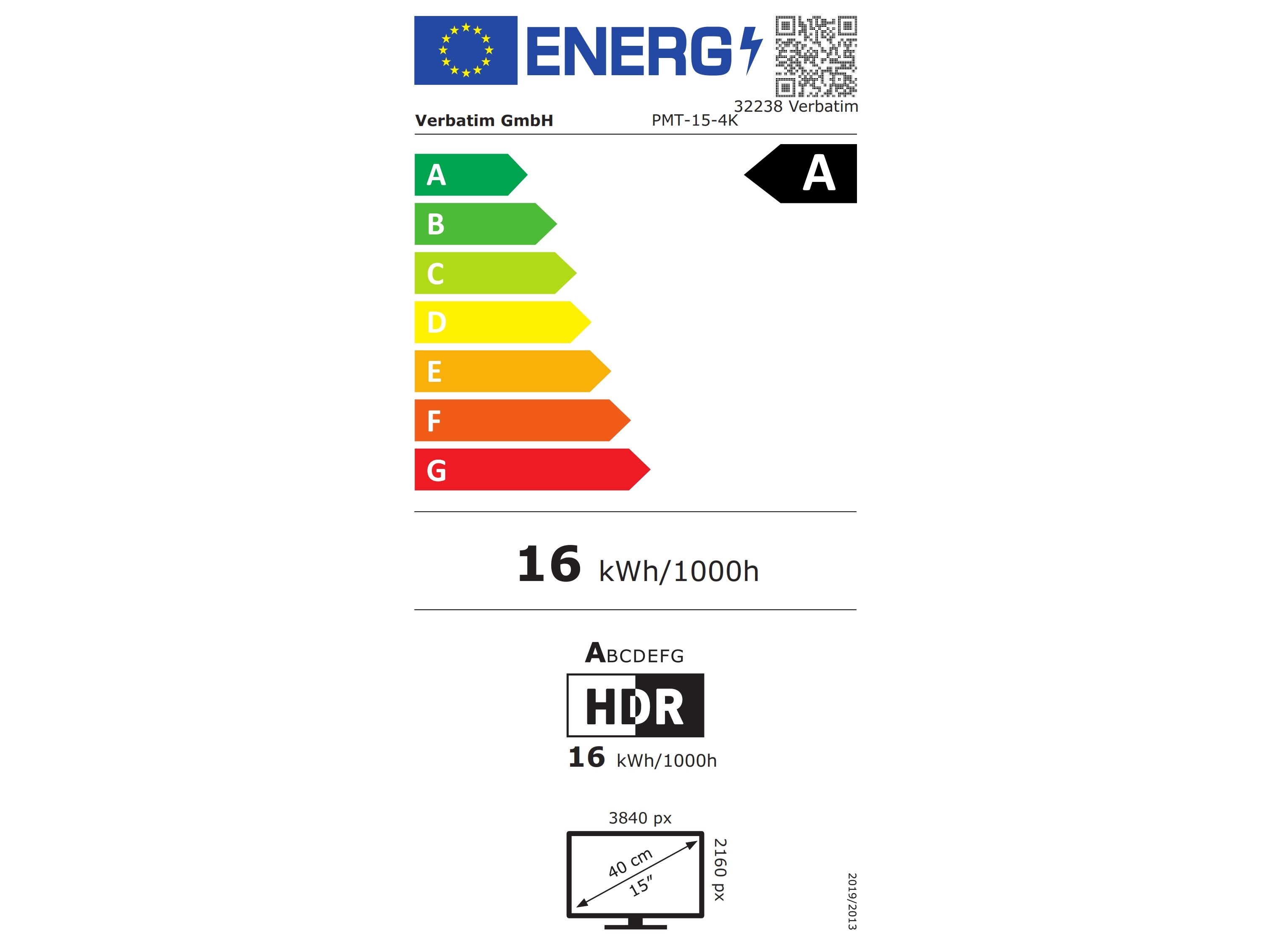 MONITOR PORT&Aacute;TIL VERBATIM 32238 TOUCHSCREEN 15.6" IPS 4K image number 3