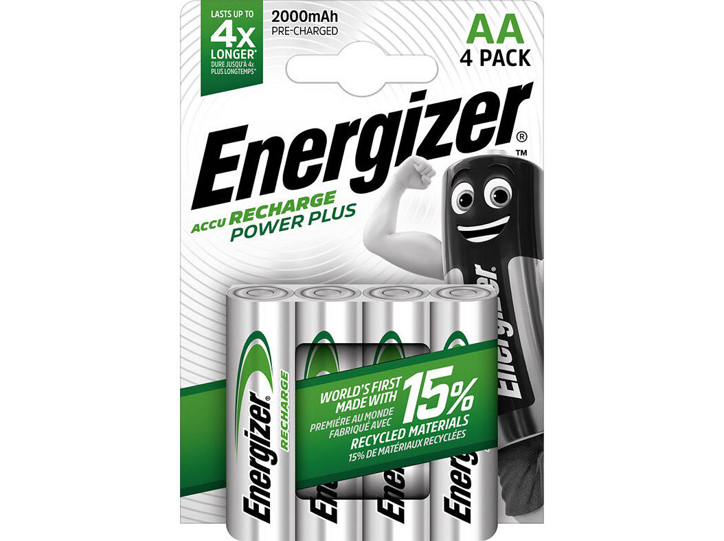 PILHAS RECARREG&Aacute;VEIS ENERGIZER AA HR06 2000MAH 1.2V PACK 4 UNIDADES image number 0