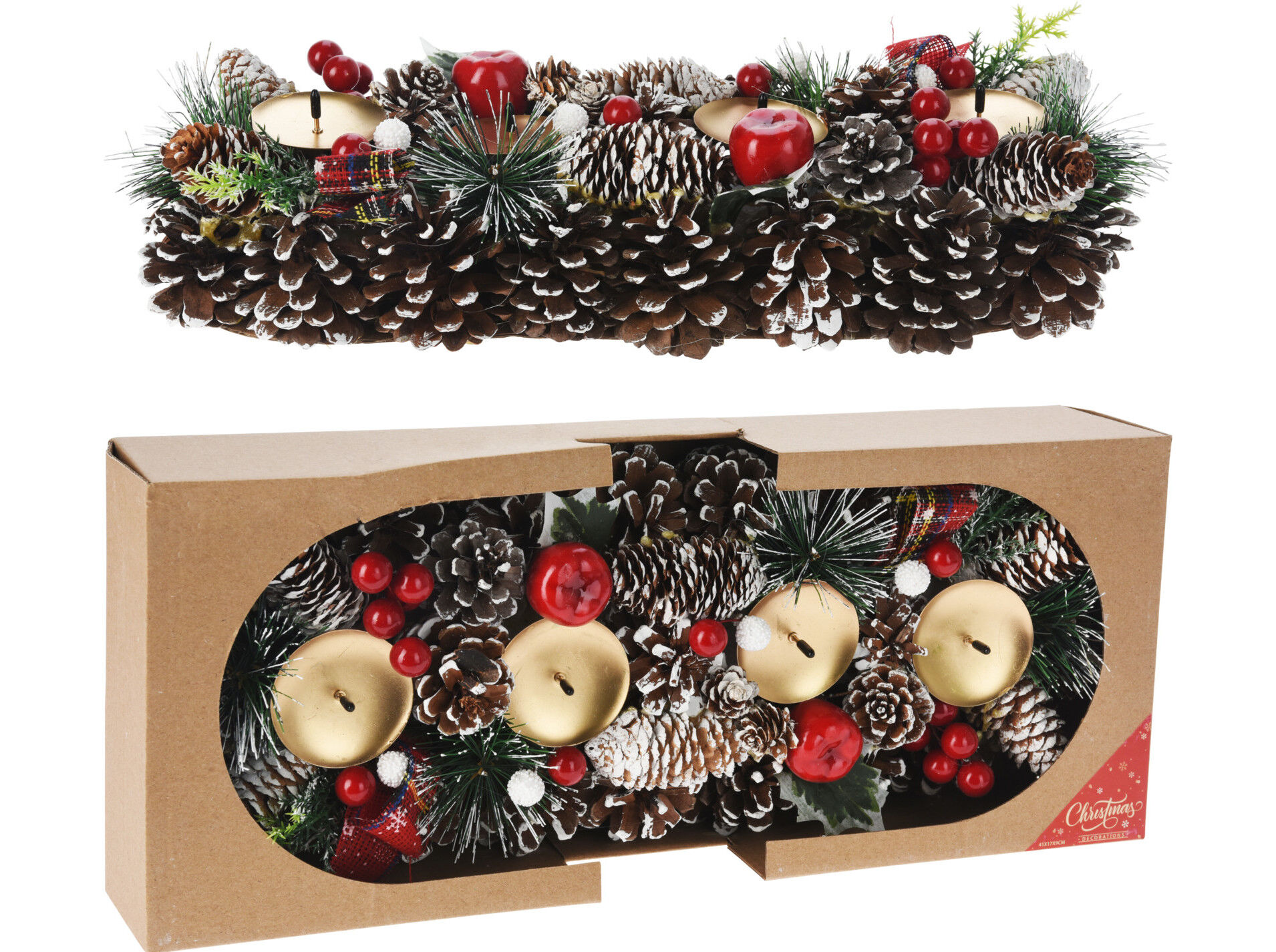 COROA COM 4 VELAS 40X15X8CM image number 0