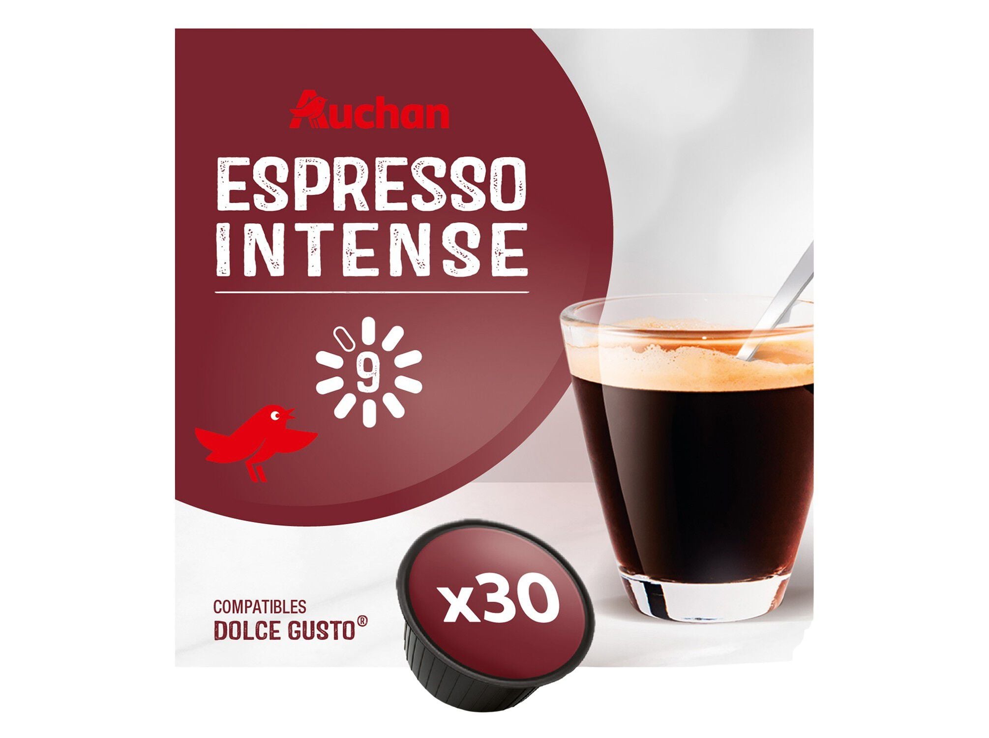 C&Aacute;PSULAS CAF&Eacute; AUCHAN COMP DG EXPRESSO INTENSO INT. 9 30 UN