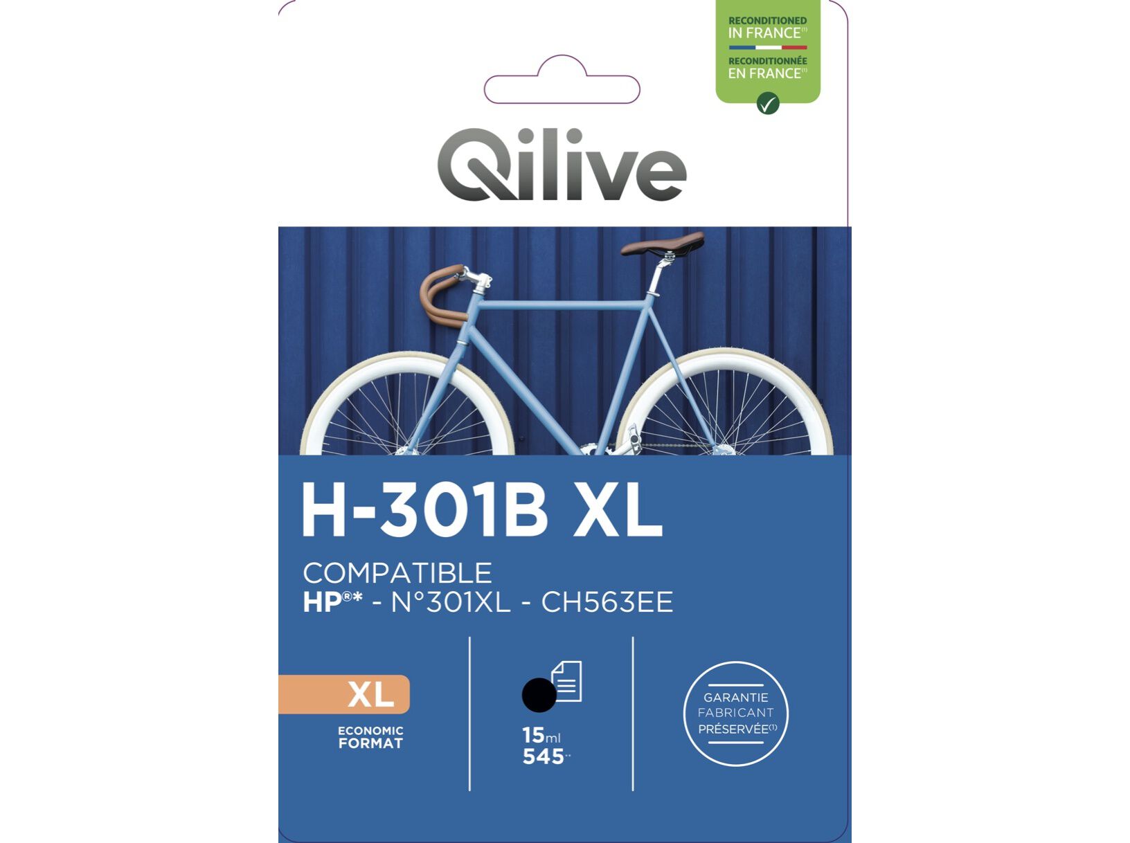 TINTEIRO QILIVE HP 301XL PRETO H-301B XL image number 0