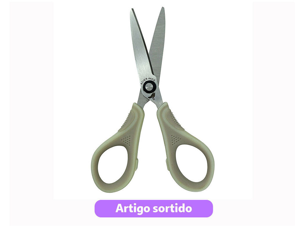 TESOURA SIM&Eacute;TRICA AUCHAN BI-MATERIAL 15CM CORES SORTIDAS image number 3