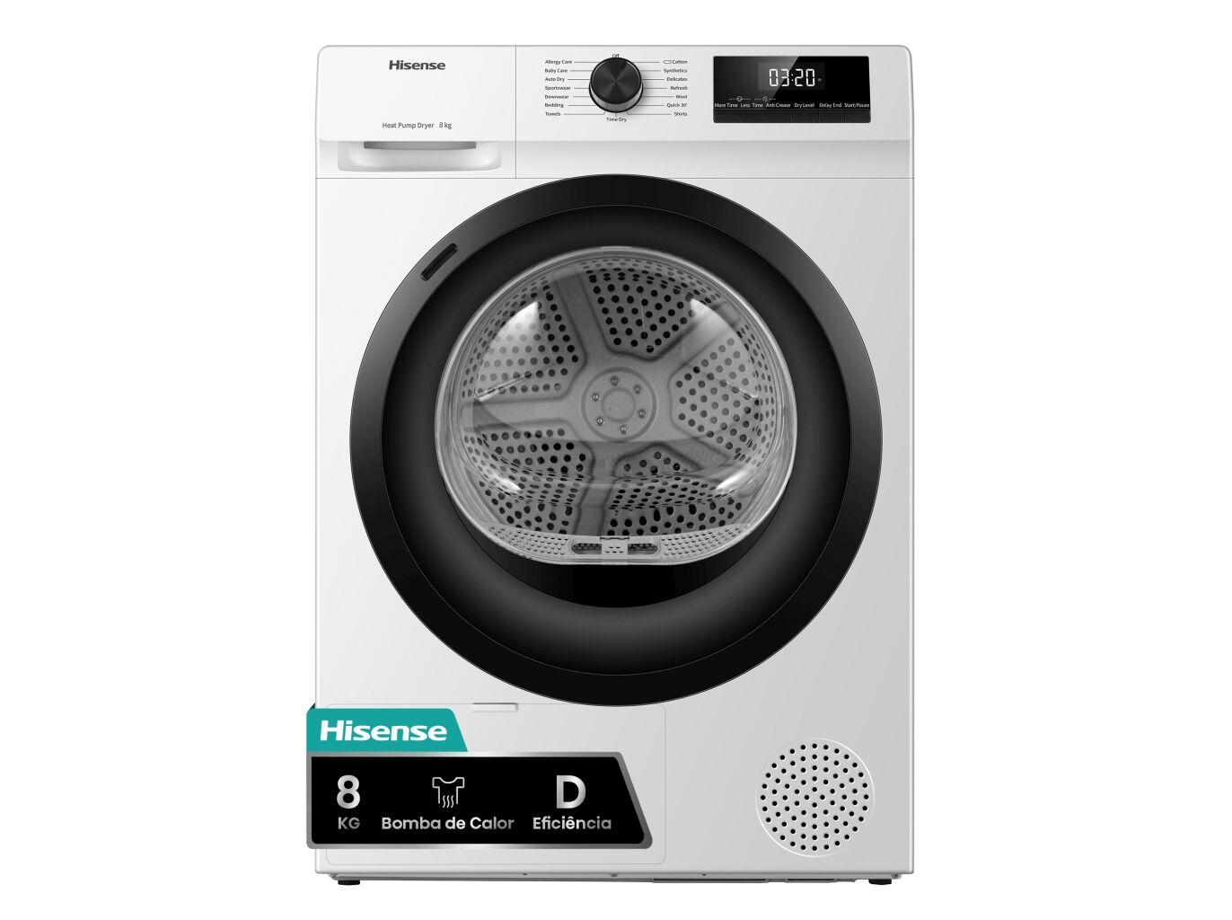 M&Aacute;QUINA SECAR ROUPA HISENSE DHQE800BW2 SERIE QE D 8KG