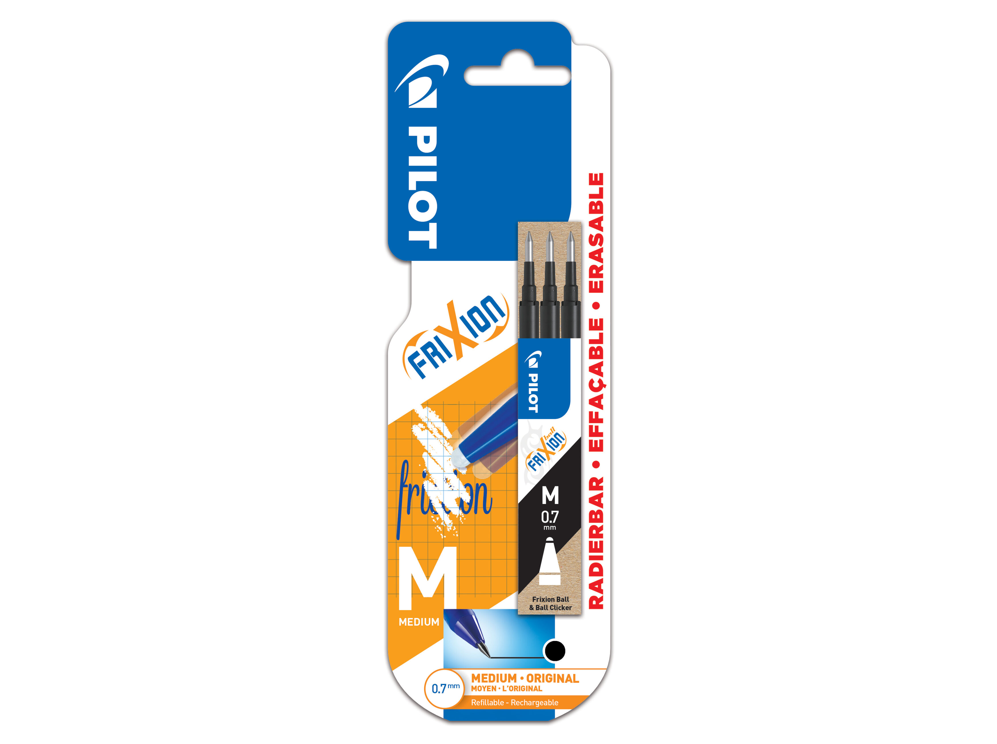 RECARGAS ESFEROGR&Aacute;FICA APAG&Aacute;VEL PILOT FRIXION TINTA PRETA 3 UNIDADES image number 0