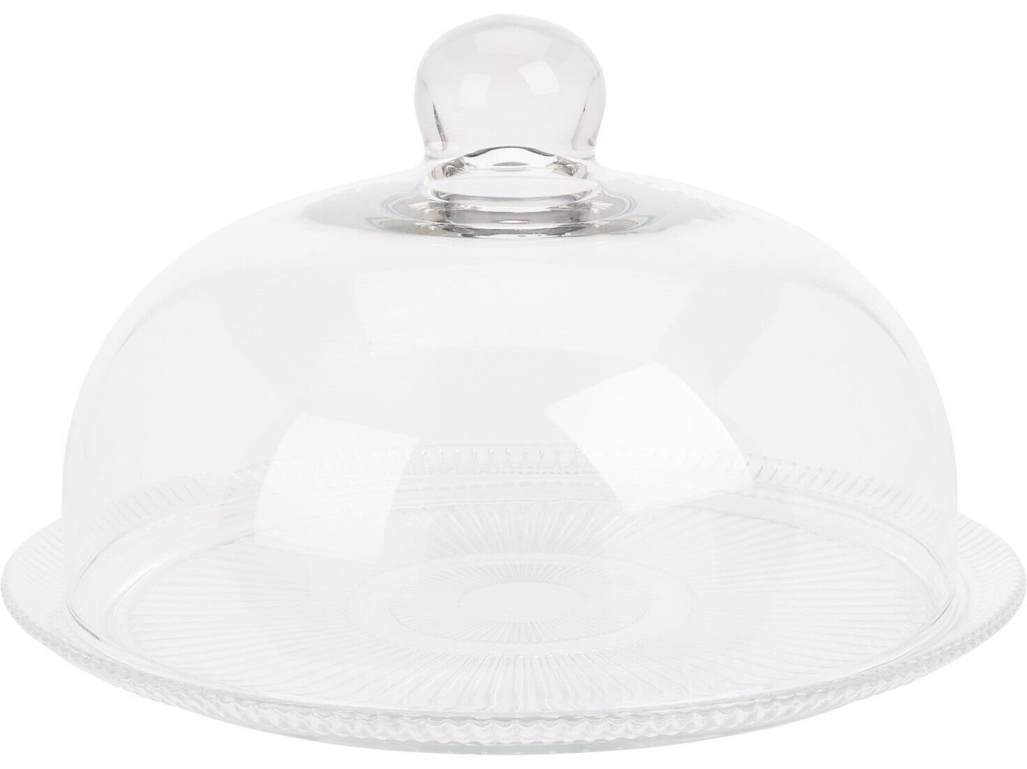 PRATO PARA BOLO COM TAMPA VIDRO 30X17CM image number 1