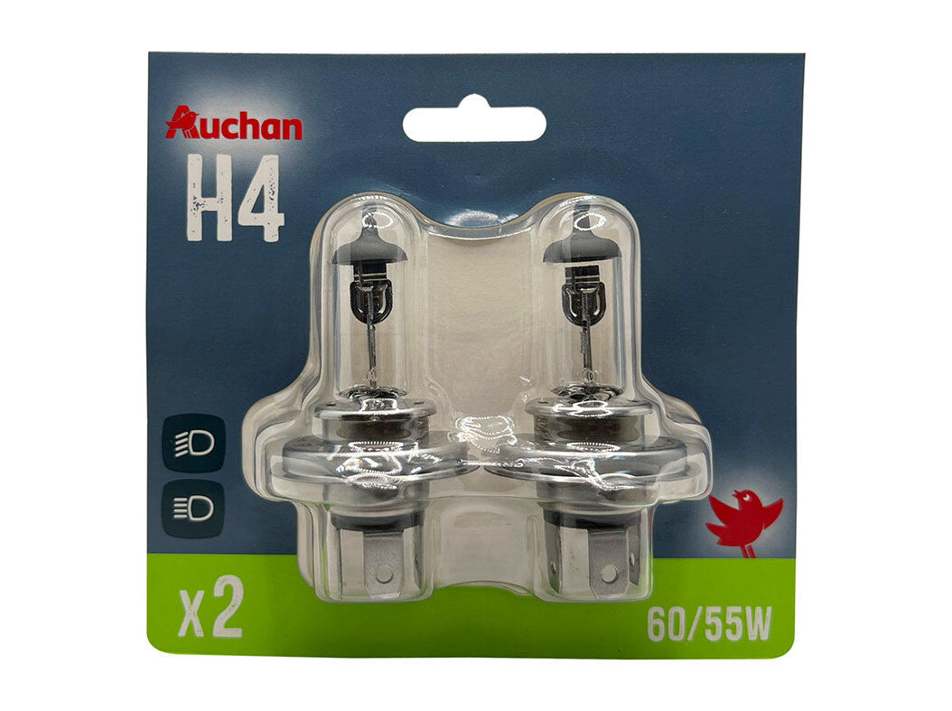 L&Acirc;MPADAS AUTO AUCHAN H4 12V 60/55W CONJUNTO DE 2 UNIDADES image number 0