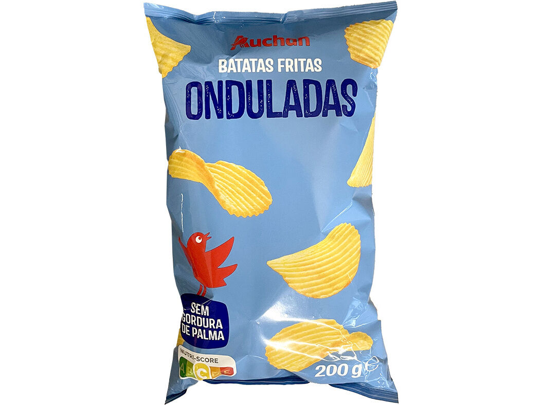BATATAS AUCHAN FRITAS ONDULADAS GIRASSOL 200G