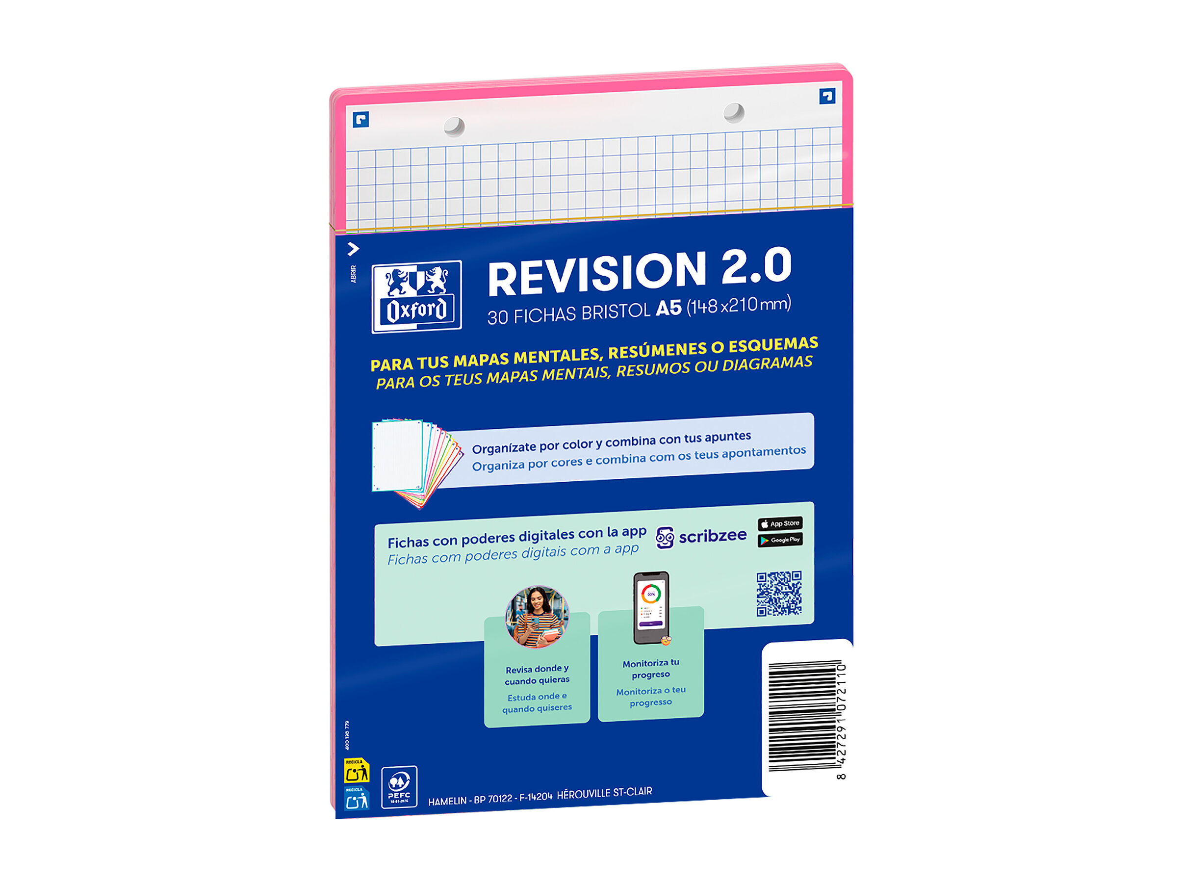 FLASHCARDS QUADRICULADOS OXFORD 2.0 A5 ROSA 30 FOLHAS image number 0