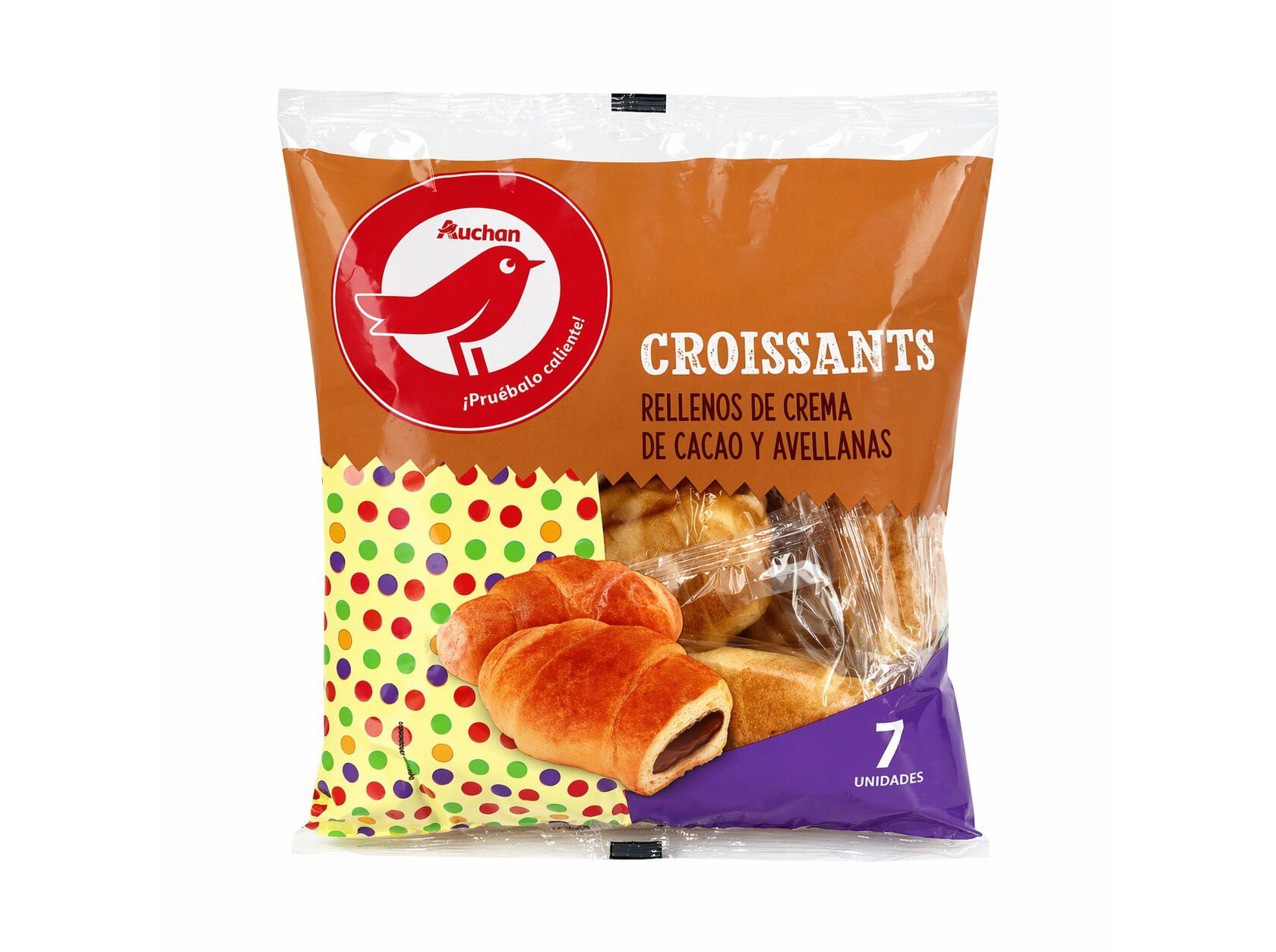 CROISSANTS AUCHAN RECHEIO CACAU & AVEL&Atilde;S 7UN 315G image number 0