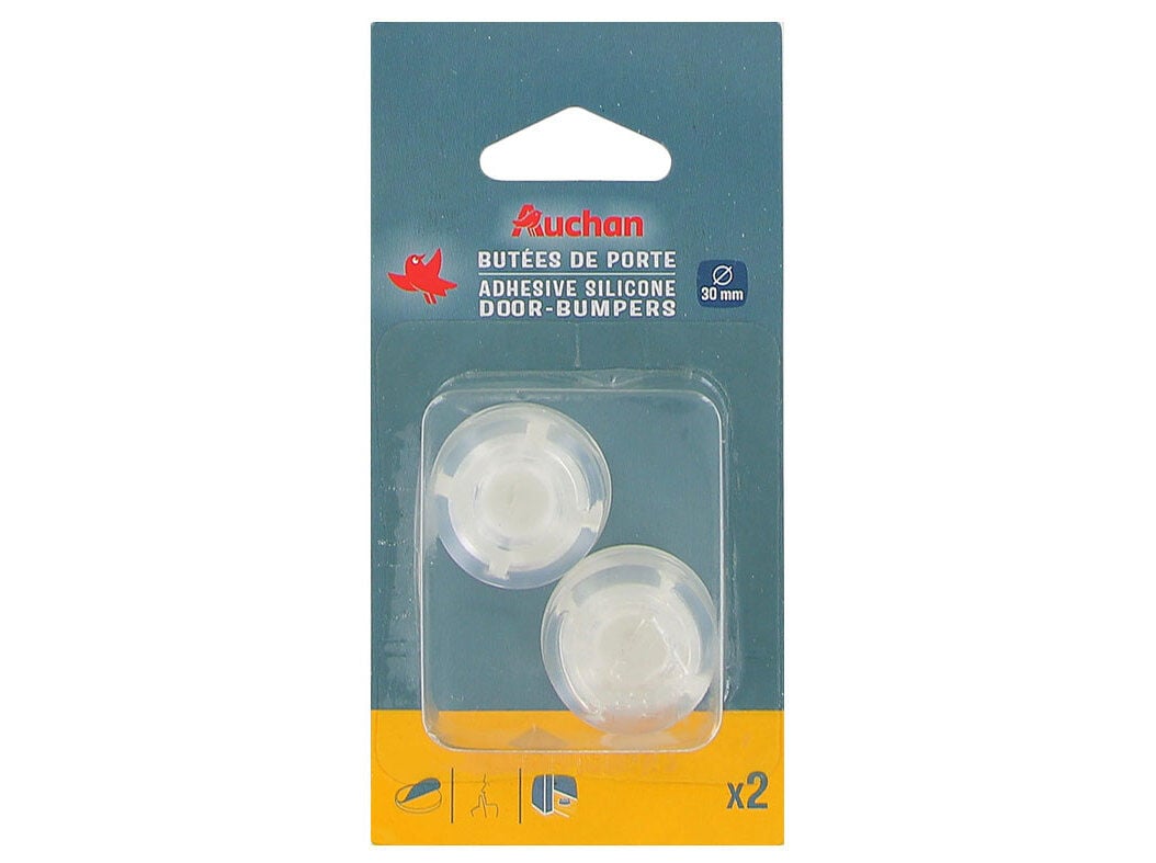 BATENTE ADESIVO AUCHAN EM SILICONE 30MM 2 PE&Ccedil;AS
