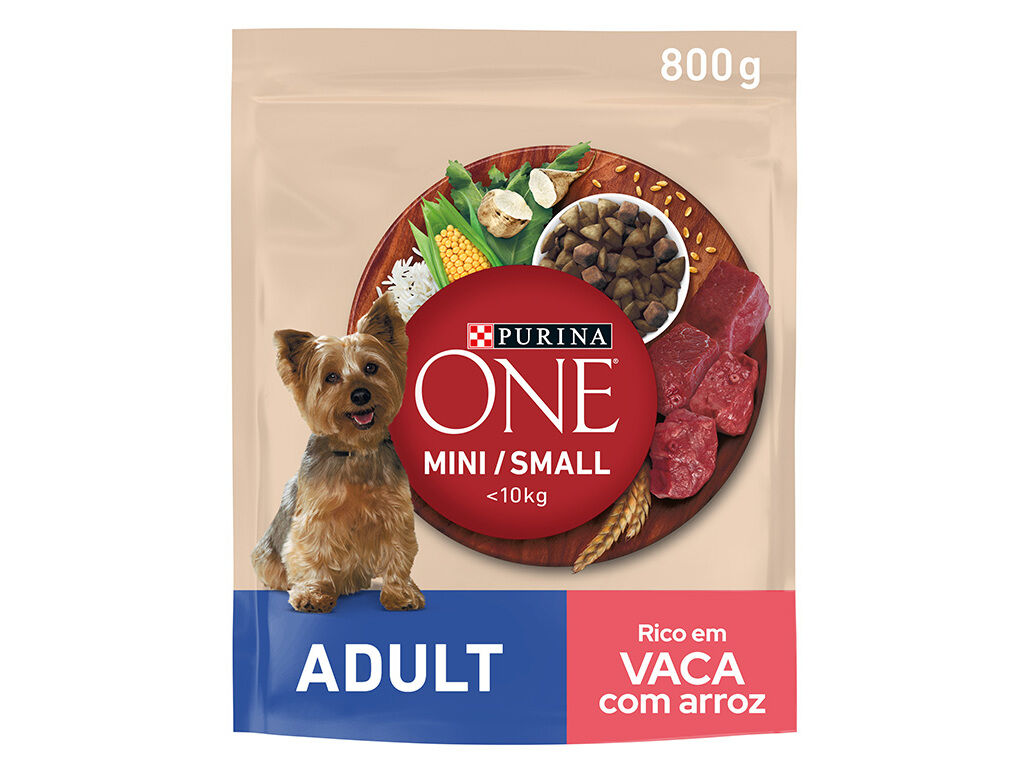 RA&Ccedil;&Atilde;O PARA C&Atilde;O PURINA ONE MINI ADULTO COM VACA 800G