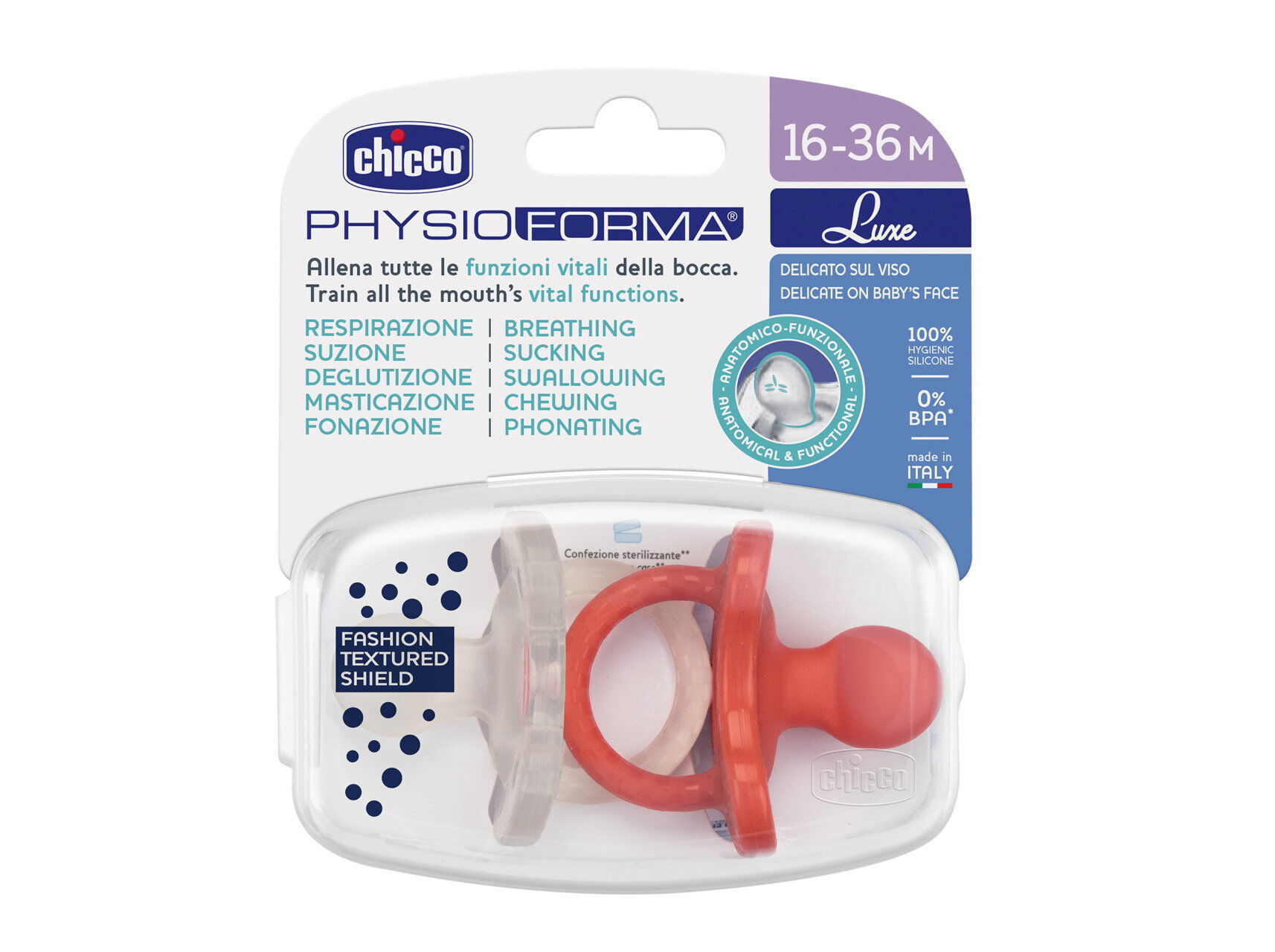 CHUPETA CHICCO PHYSIO LUXE 16-36 2UN