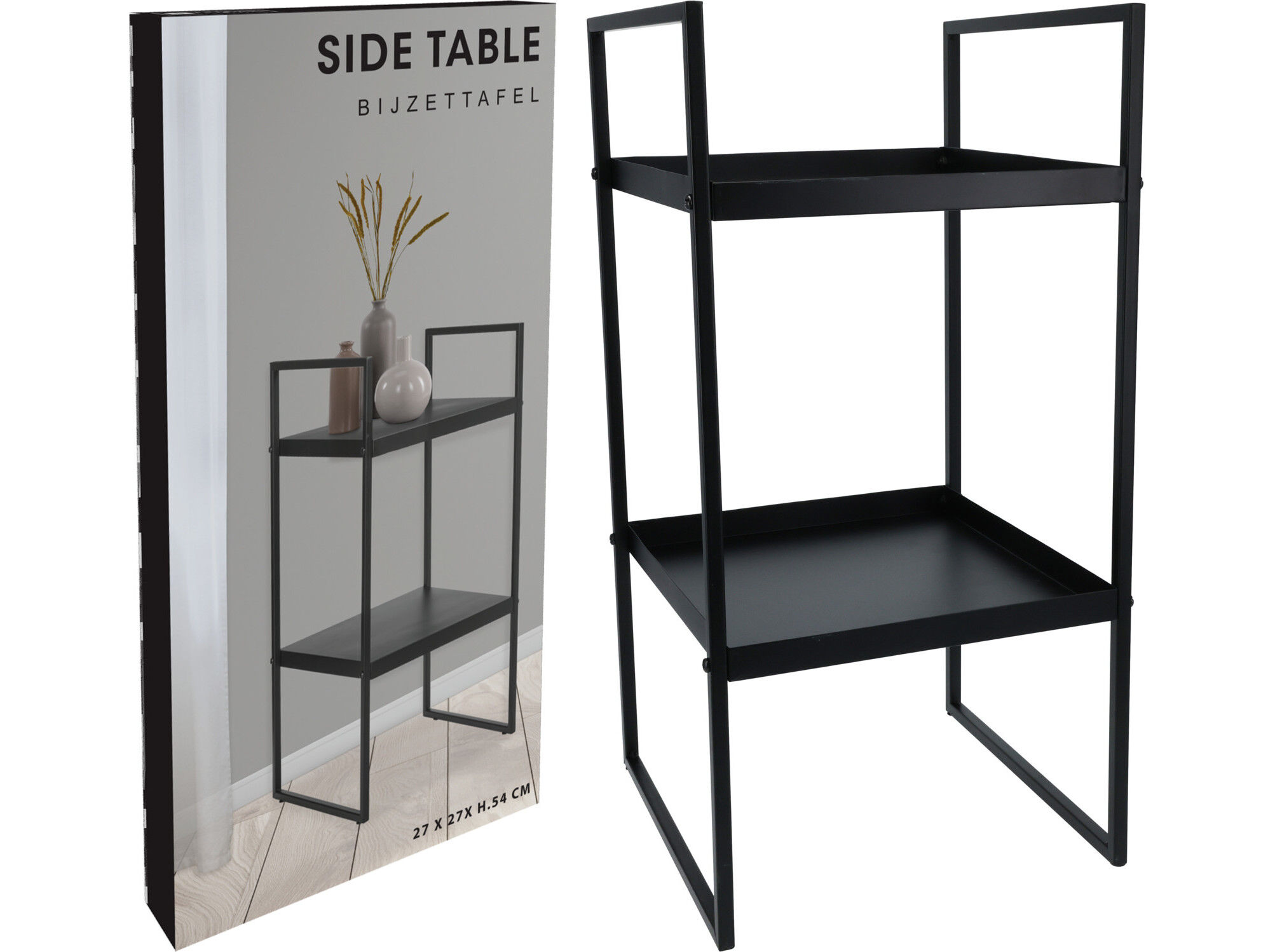 MESA DE APOIO PRETO 27X27X54CM