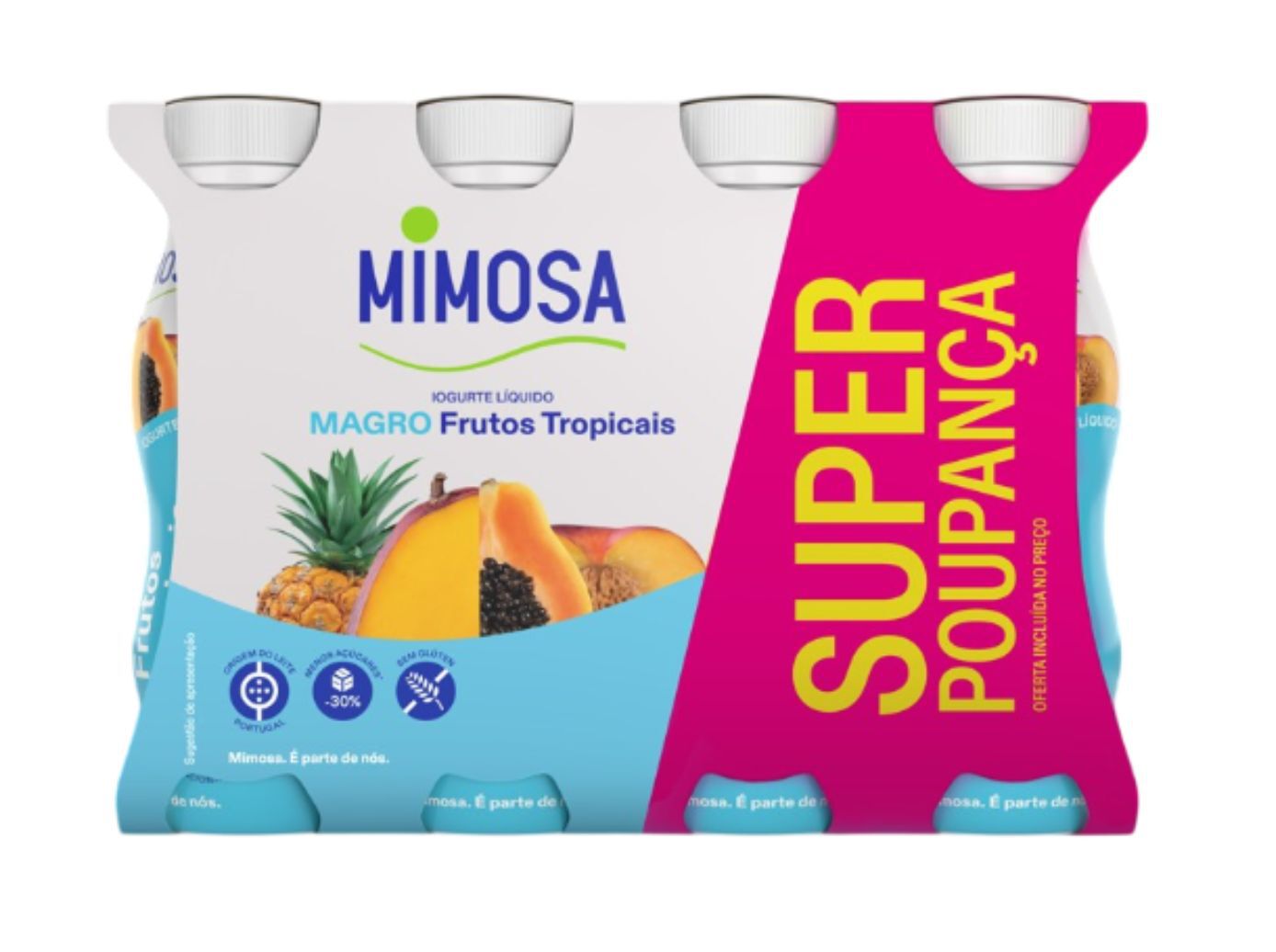 IOGURTE LIQUIDO MAGRO MIMOSA AROMA FRUTOS TROPICAIS SP 8X151ML image number 1