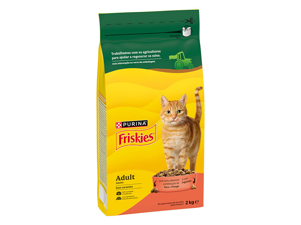RA&Ccedil;&Atilde;O PARA GATO FRISKIES COM VACA E FRANGO 2KG image number 1