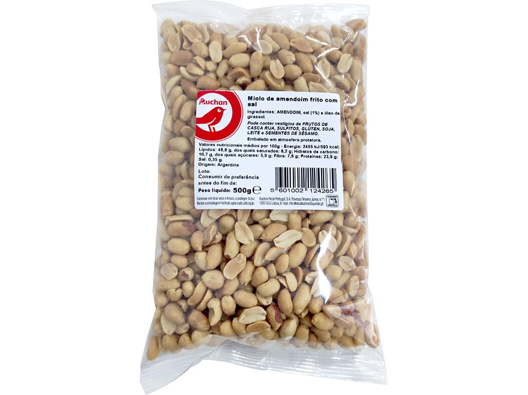 AMENDOIM AUCHAN COM SAL 500 G
