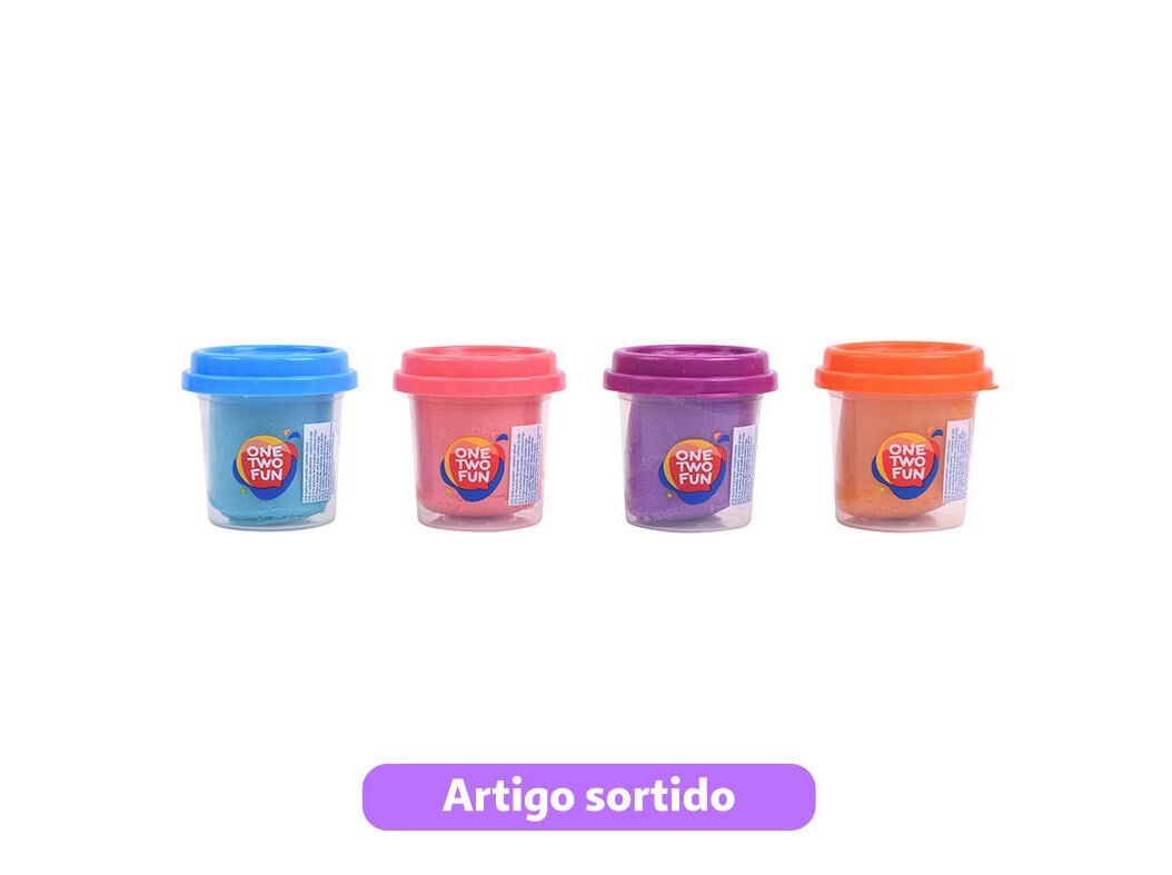 POTE DE PLASTICINA ONE TWO FUN 140G PACK 4 UNIDADES MODELOS SORTIDOS image number 3