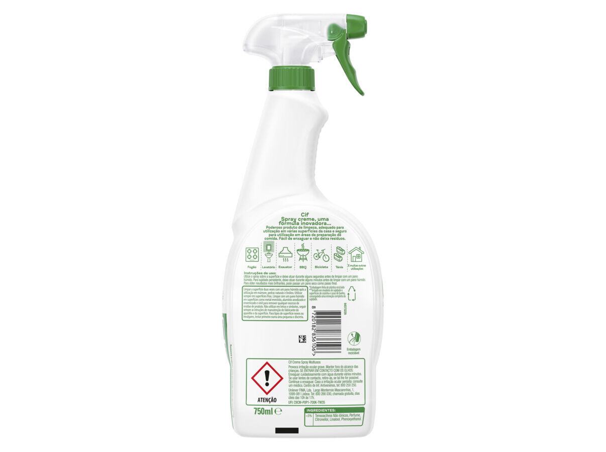 CREME DE LIMPEZA CIF SPRAY 750ML image number 1