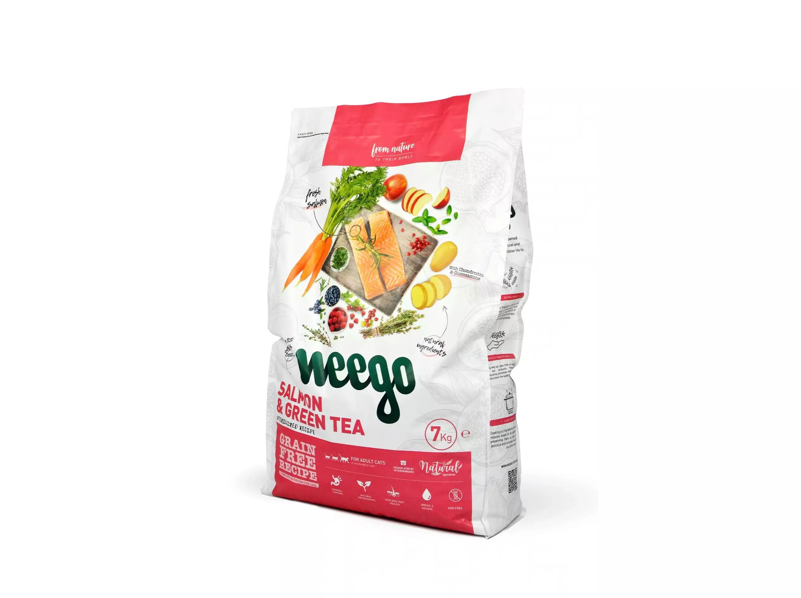 RA&Ccedil;&Atilde;O PARA GATO WEEGO SALM&Atilde;O / CH&Aacute; VERDE 7KG