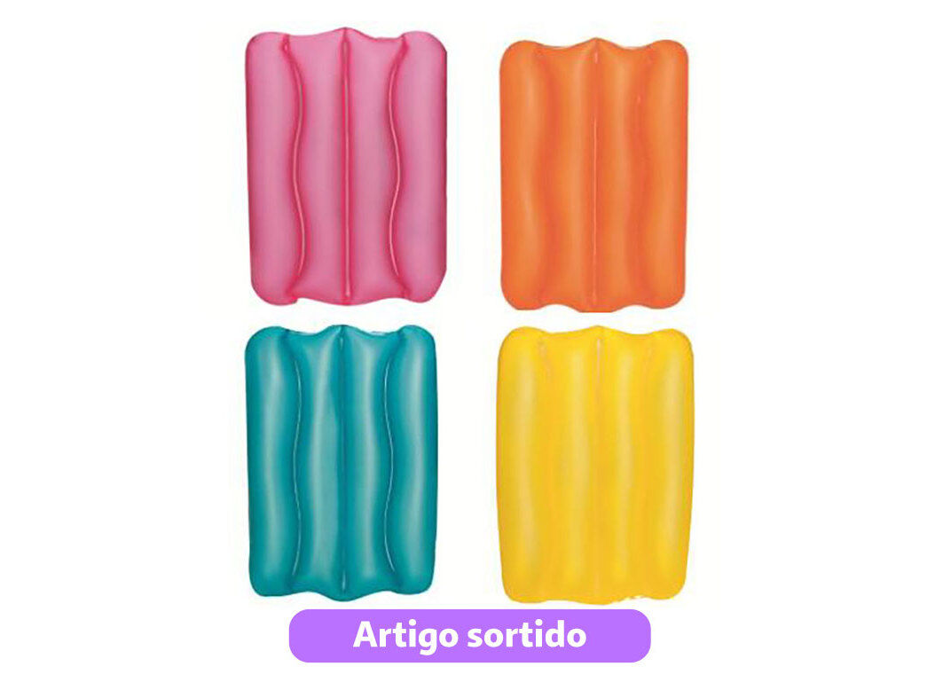 ALMOFADA INSUFLAVEL BESTWAY ESCORREGAR 38X25X5CM CORES SORTIDAS