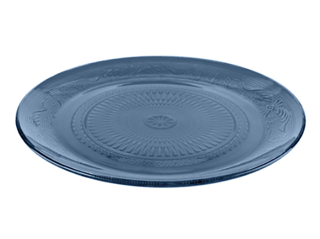 PRATO RASO VIDRO ACTUEL AZUL 25CM