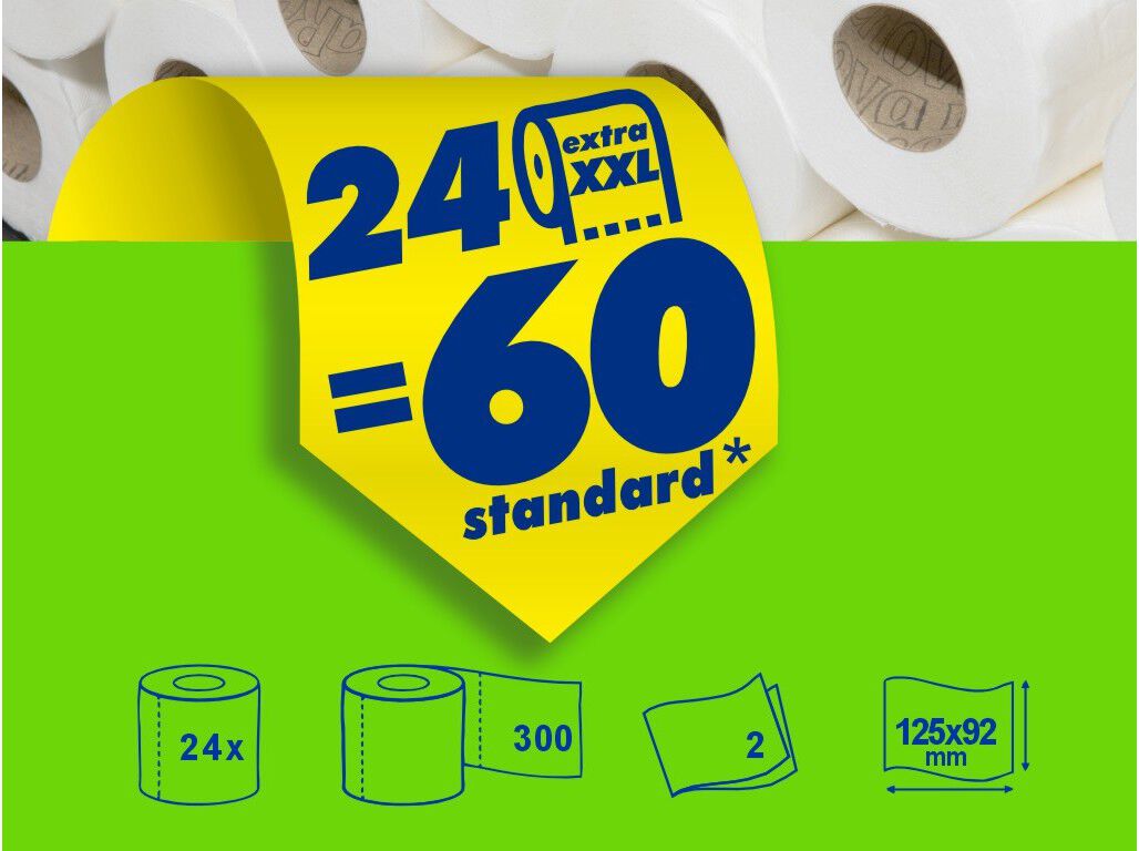 PAPEL RENOVA HIGI&Eacute;NICO COMPACT XXL 24 ROLOS = 60 ROLOS image number 1