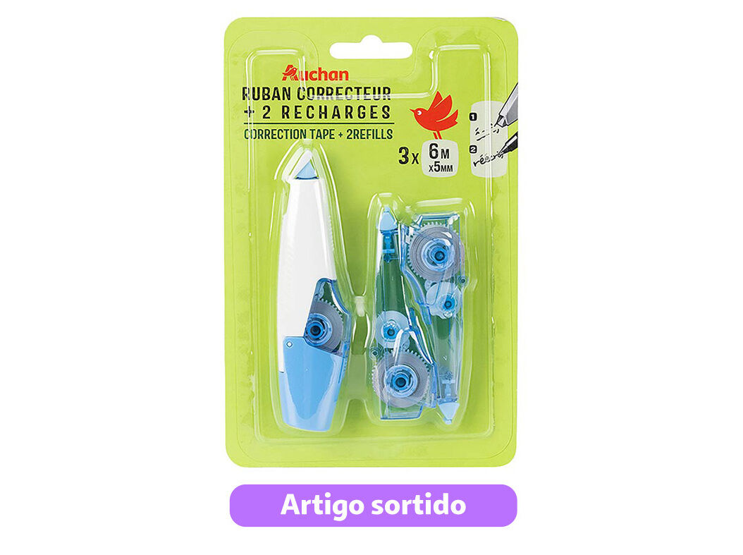 FITA CORRECTORA AUCHAN COM 2 RECARGAS CORES SORTIDAS image number 0