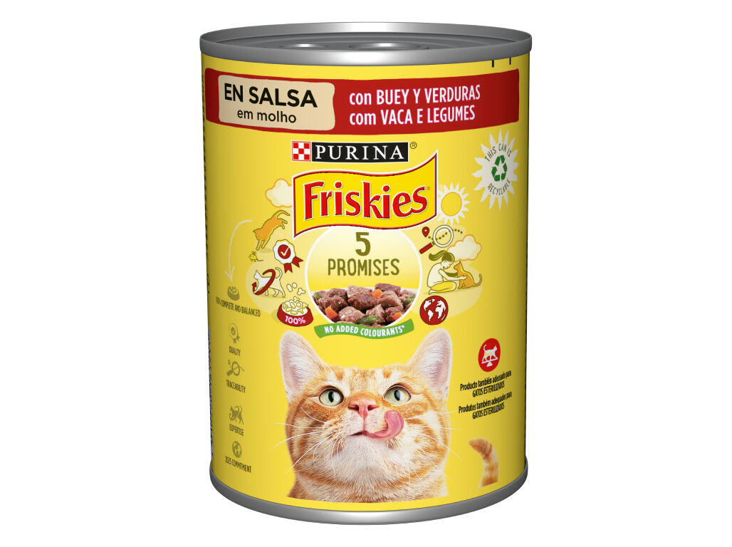 COMIDA H&Uacute;MIDA PARA GATO FRISKIES COM VACA E LEGUMES 400G image number 1