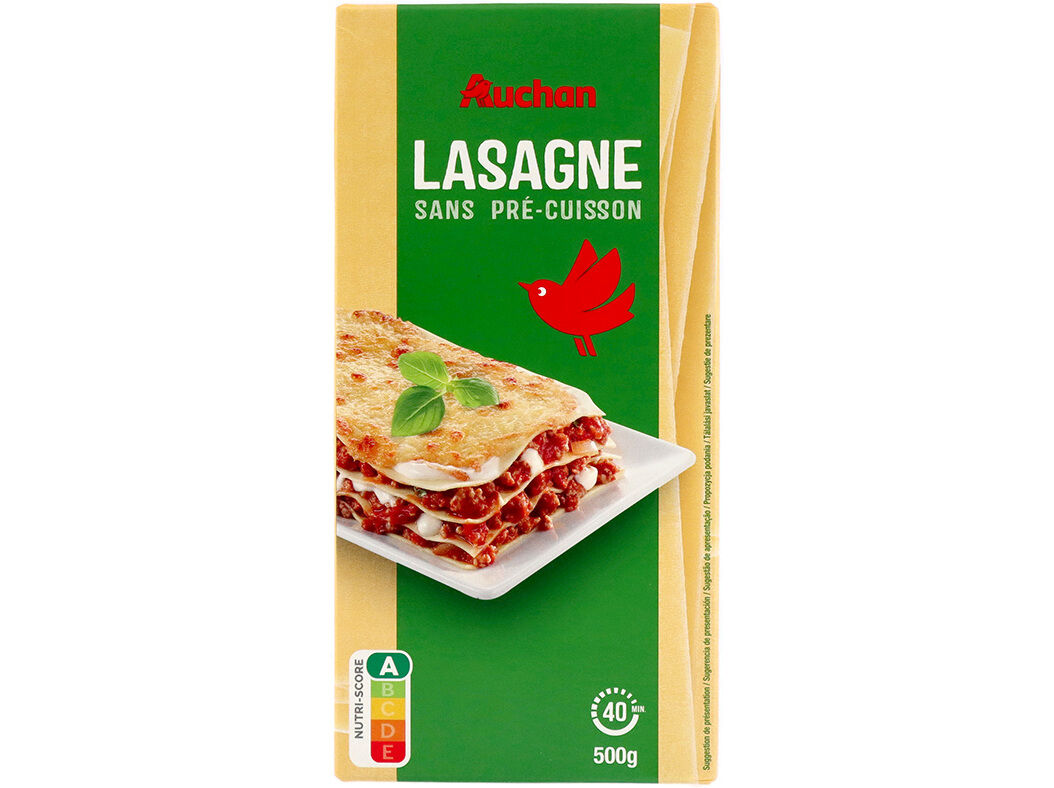 MASSA LASANHA AUCHAN 500G image number 0