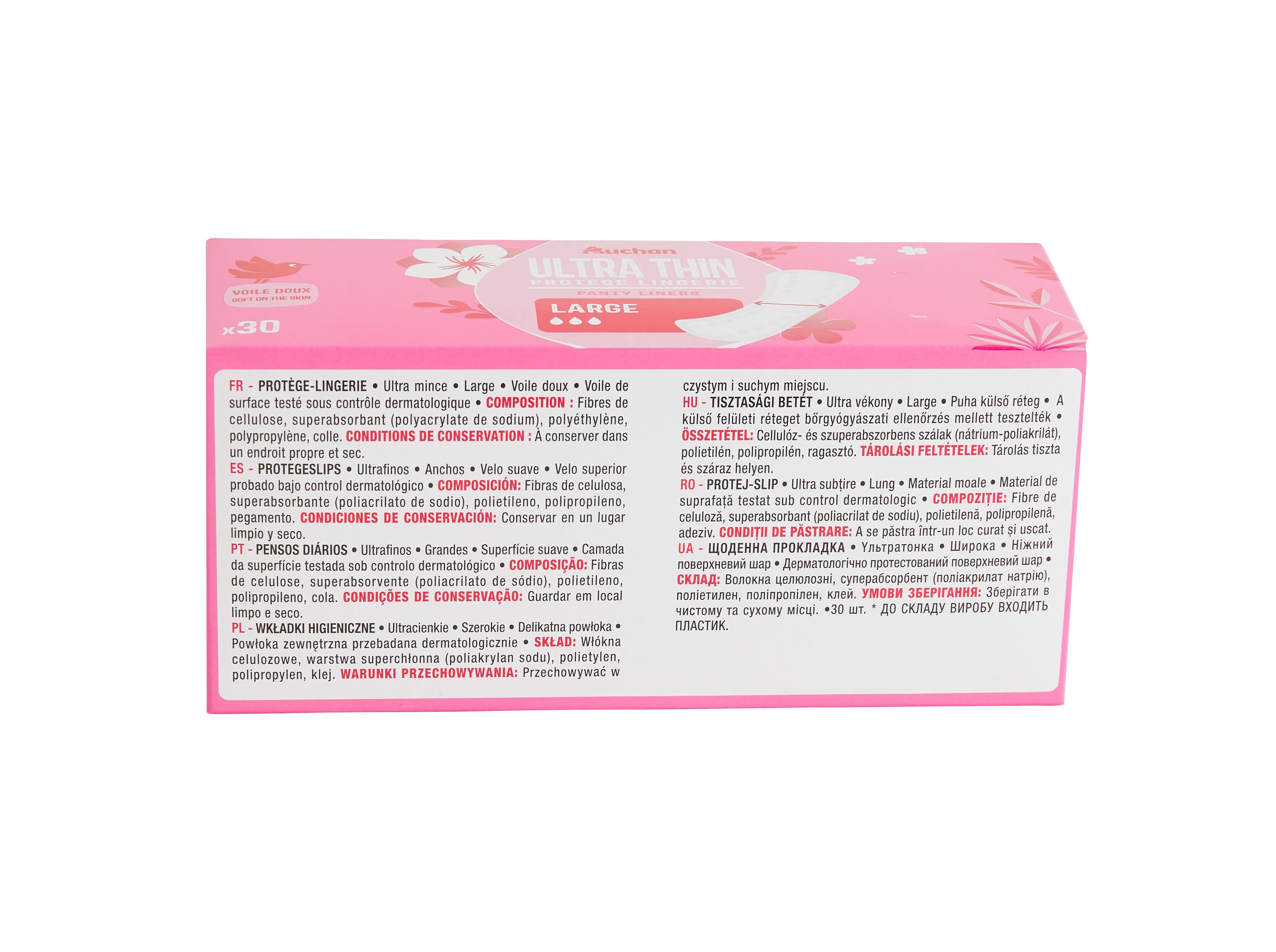 PENSOS DI&Aacute;RIOS AUCHAN ULTRA FINO LARGO 30UN image number 2