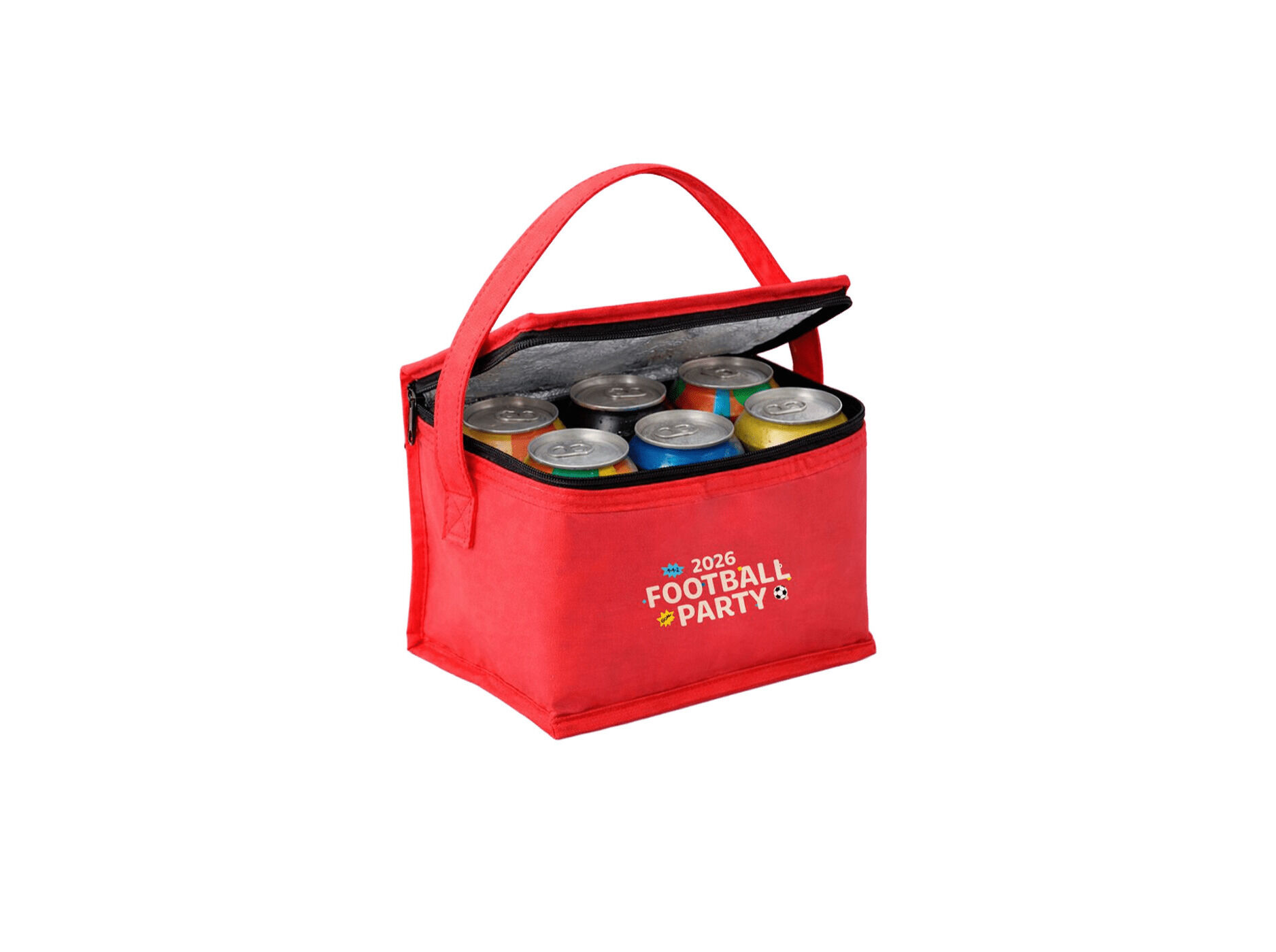 LANCHEIRA FOOTBALL PARTY VERMELHO PARA 6 LATAS
