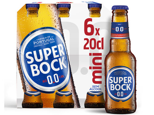 CERVEJA SEM ALCOOL SUPER BOCK 00% 6X0.20L image number 0