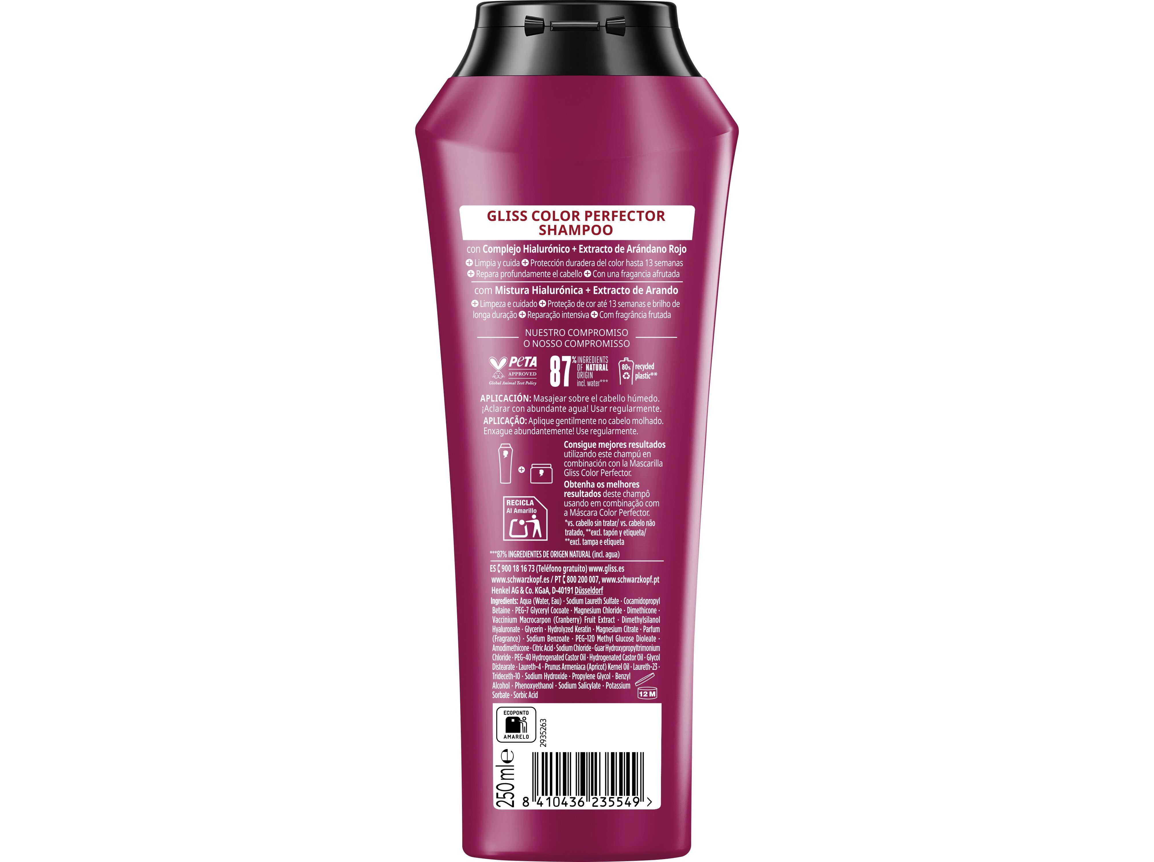 CHAMP&Ocirc; GLISS PROTEC&Ccedil;&Atilde;O COR 250ML image number 1